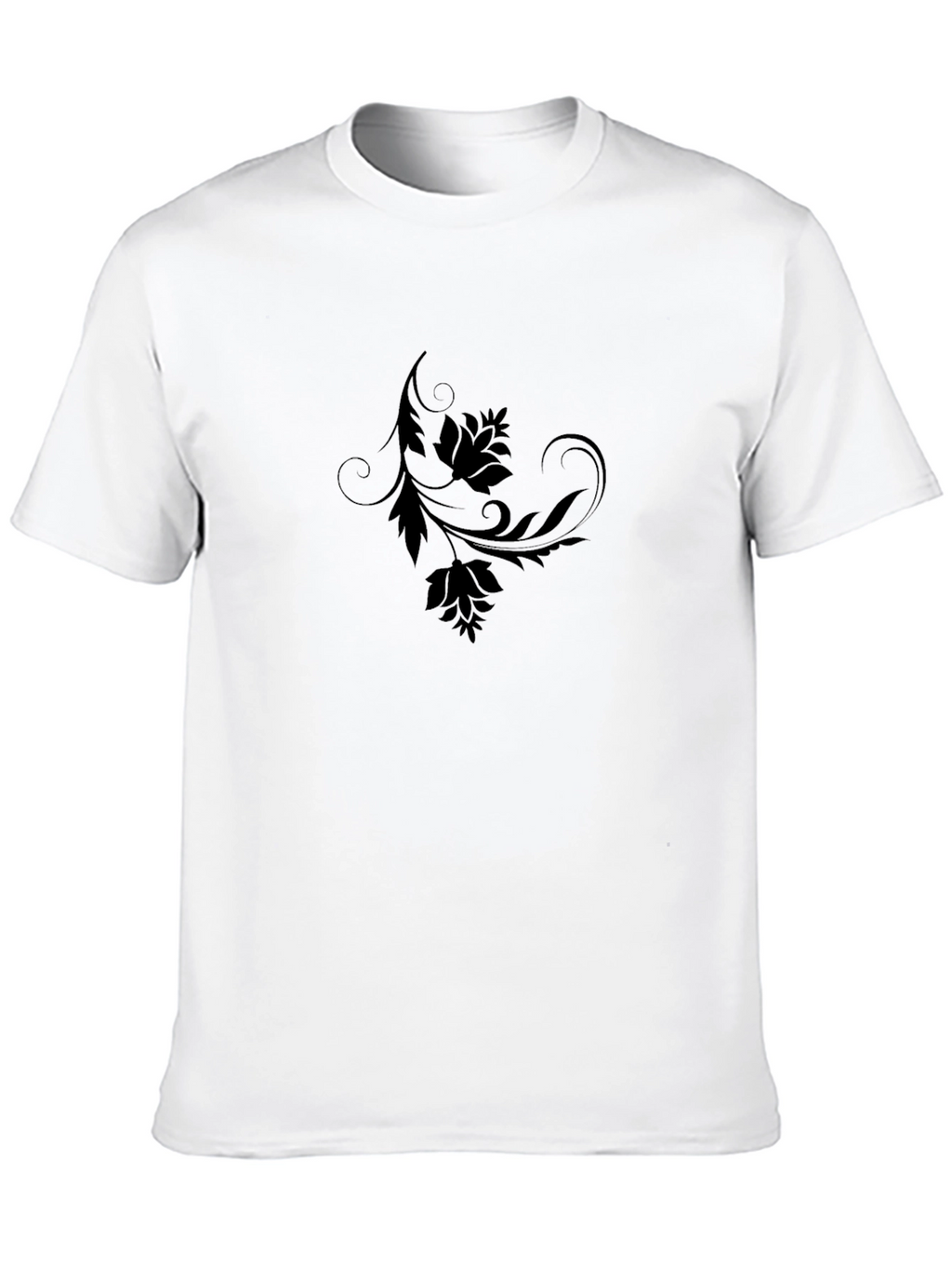 Elegant Black Floral Graphic T-Shirt