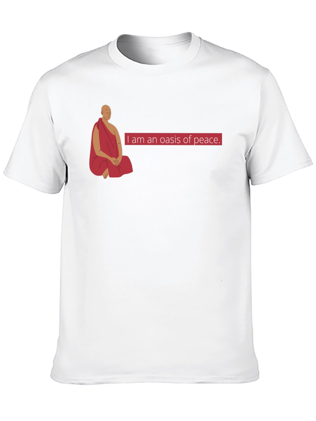 Oasis of Peace T-Shirt - Meditating Monk Design