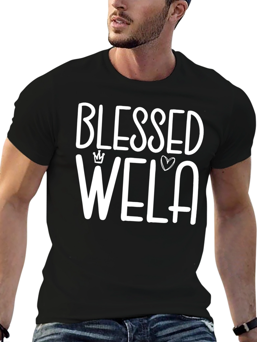 Blessed Wela Graphic Tee - Black Cotton Blend