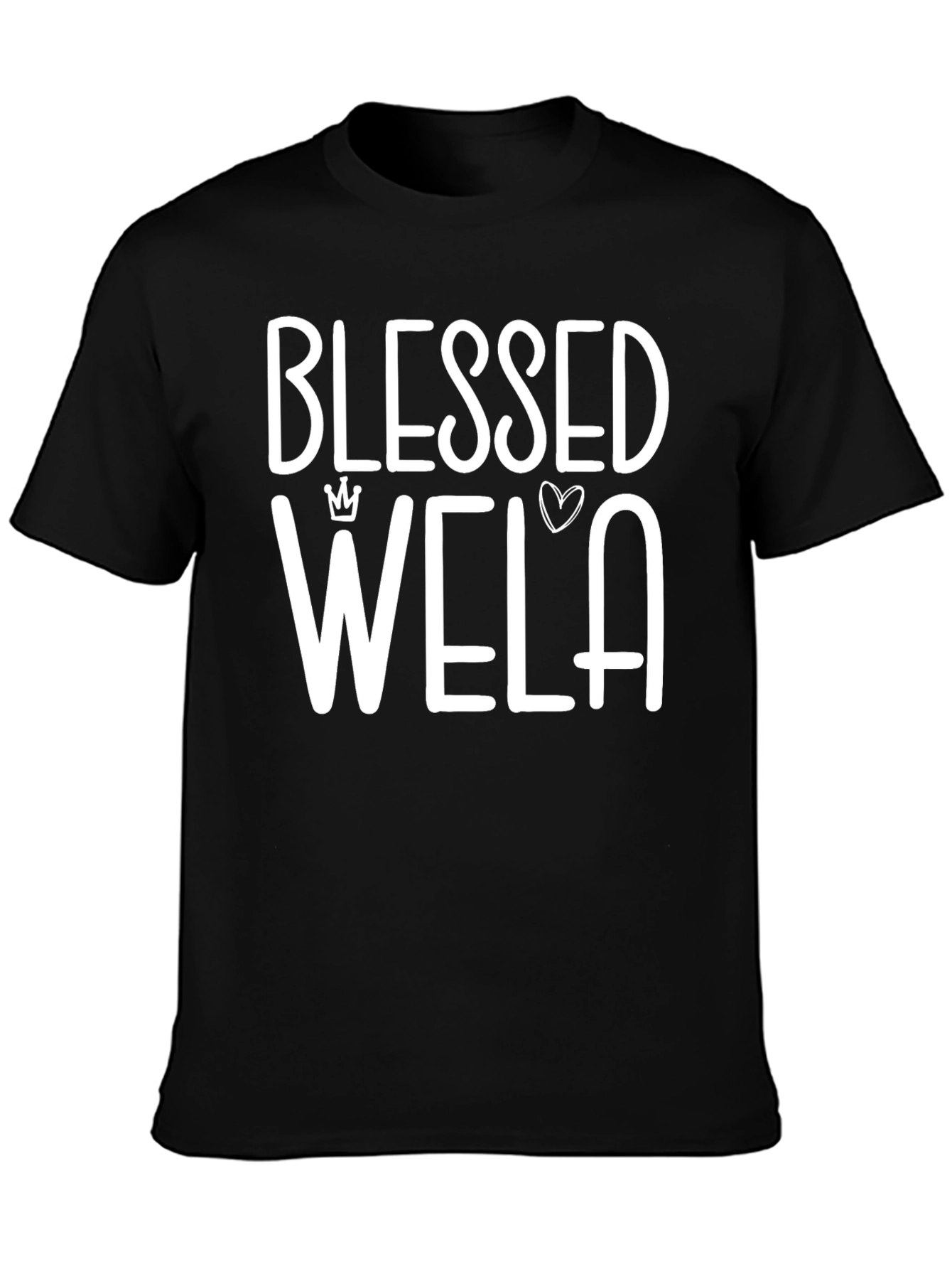 Blessed Wela Graphic Tee - Black Cotton Blend