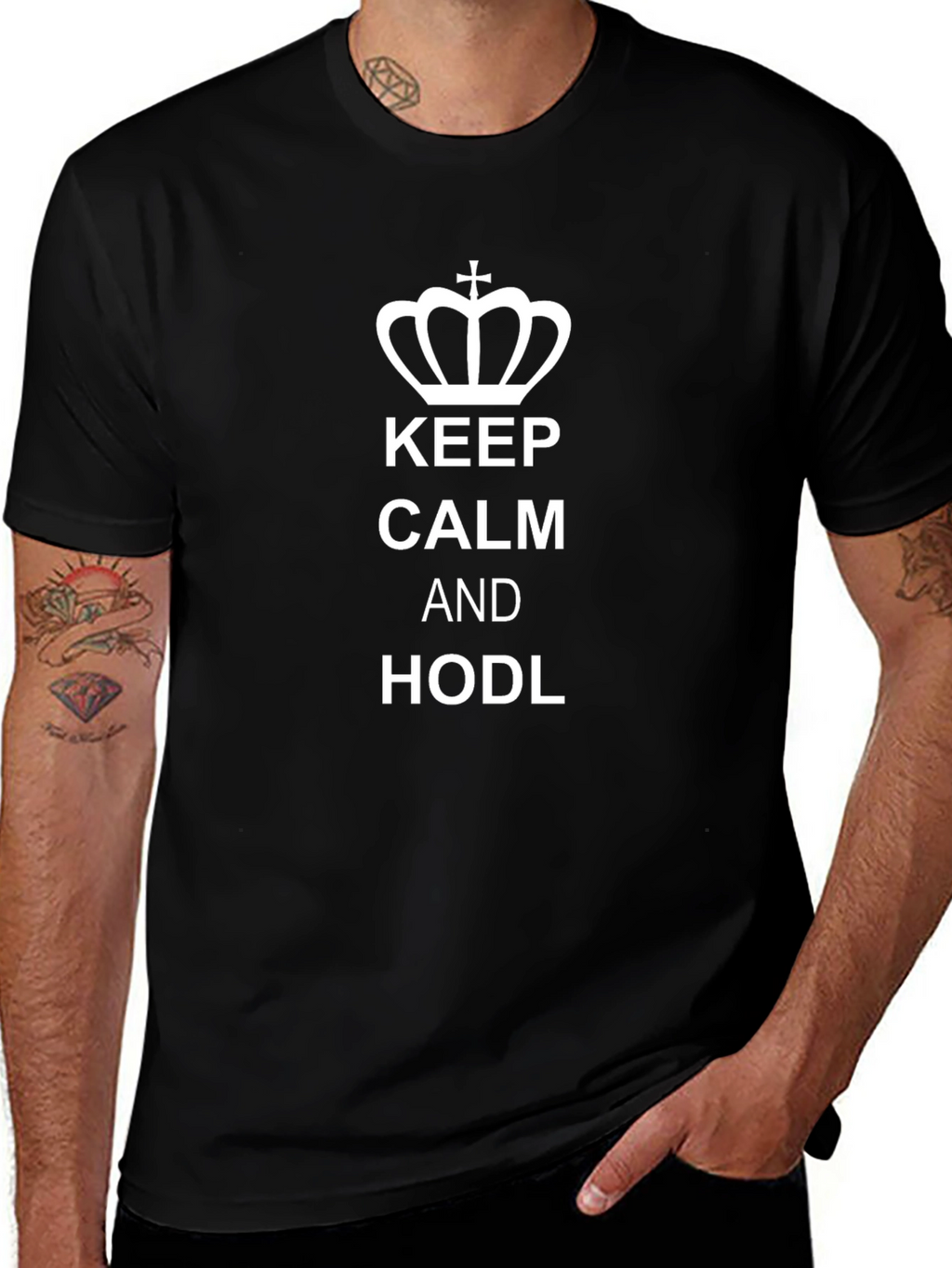 Keep Calm and HODL T-Shirt - Black