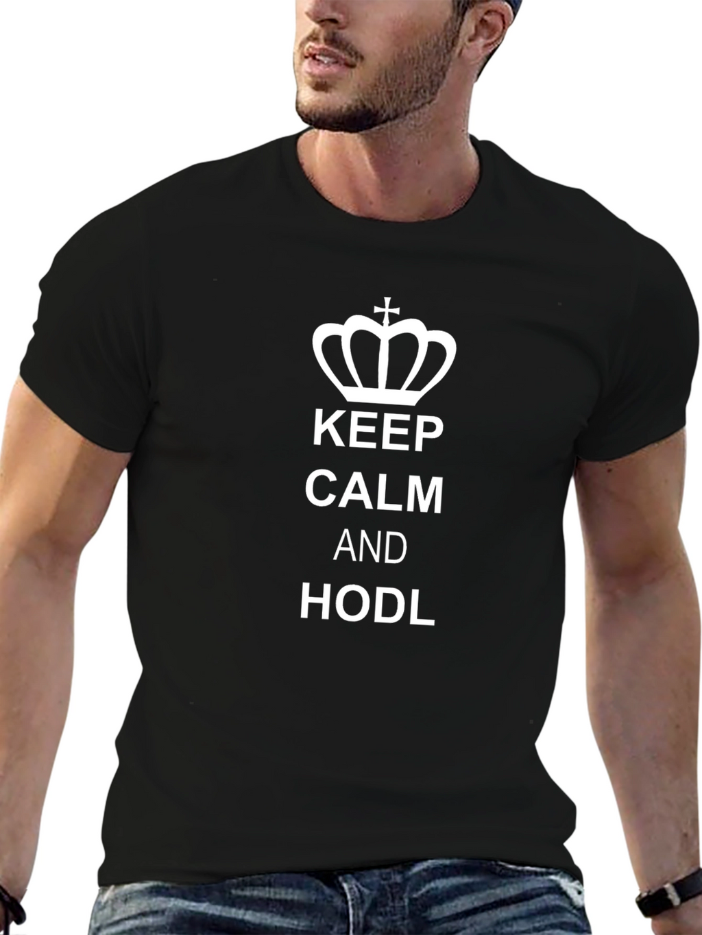 Keep Calm and HODL T-Shirt - Black