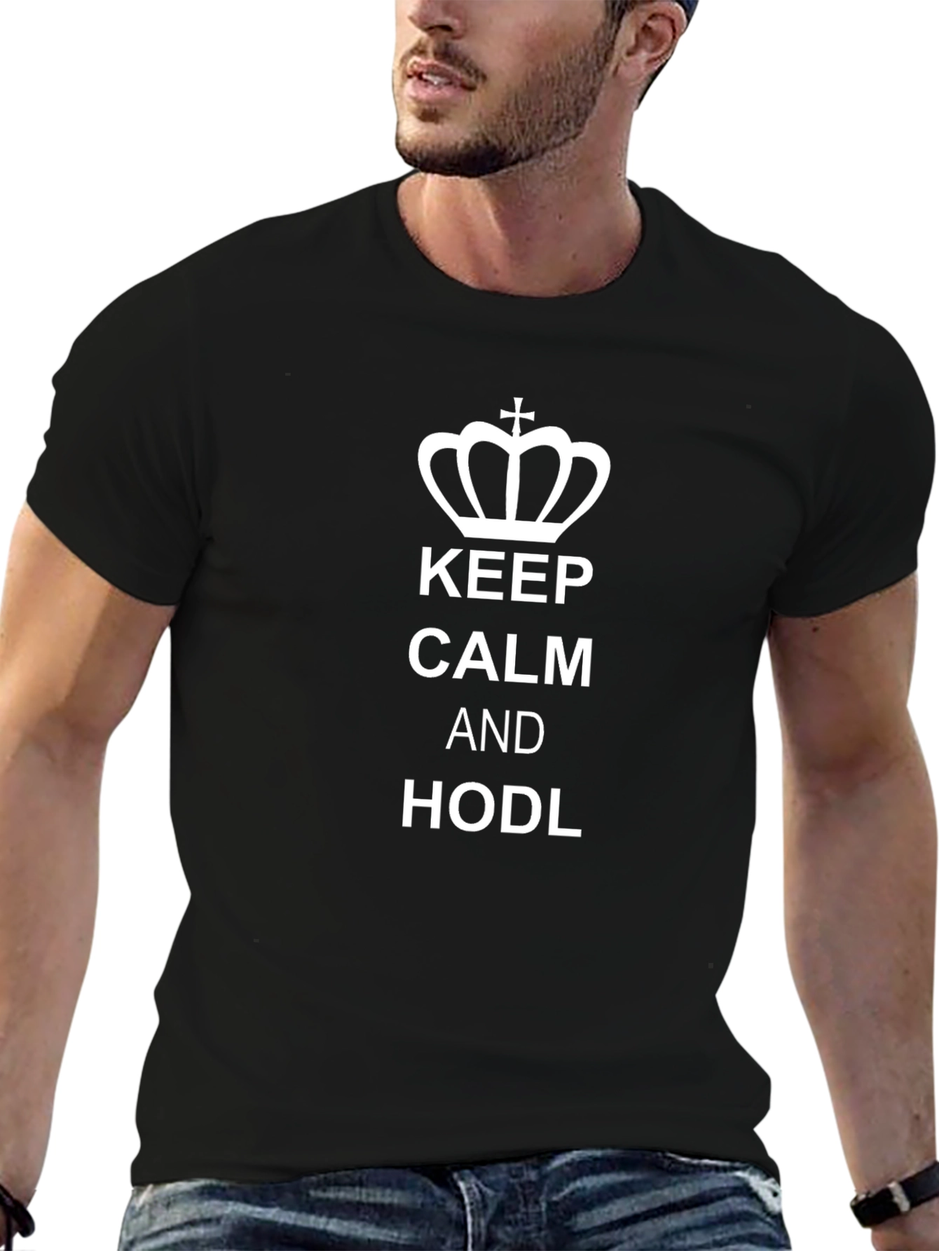 Keep Calm and HODL T-Shirt - Black