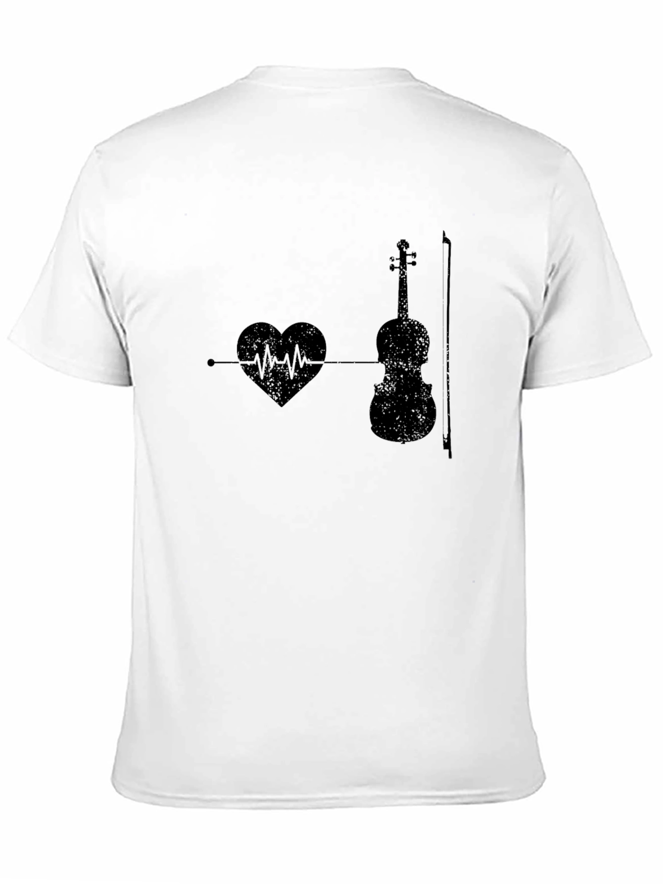 Music Lover Tee: Heartbeat Violin Graphic T-Shirt