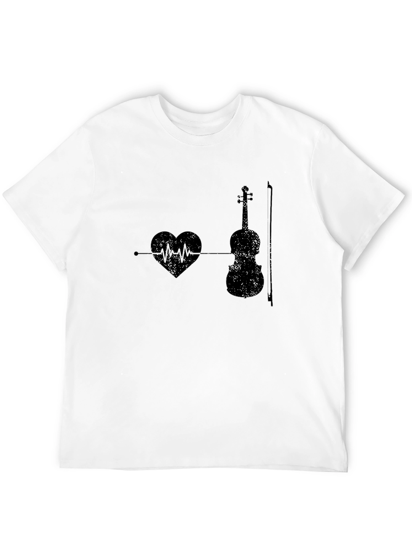 Music Lover Tee: Heartbeat Violin Graphic T-Shirt