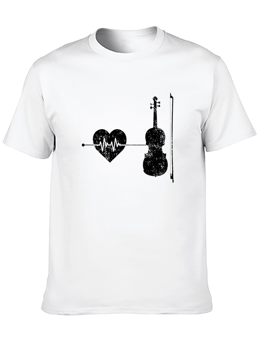 Music Lover Tee: Heartbeat Violin Graphic T-Shirt