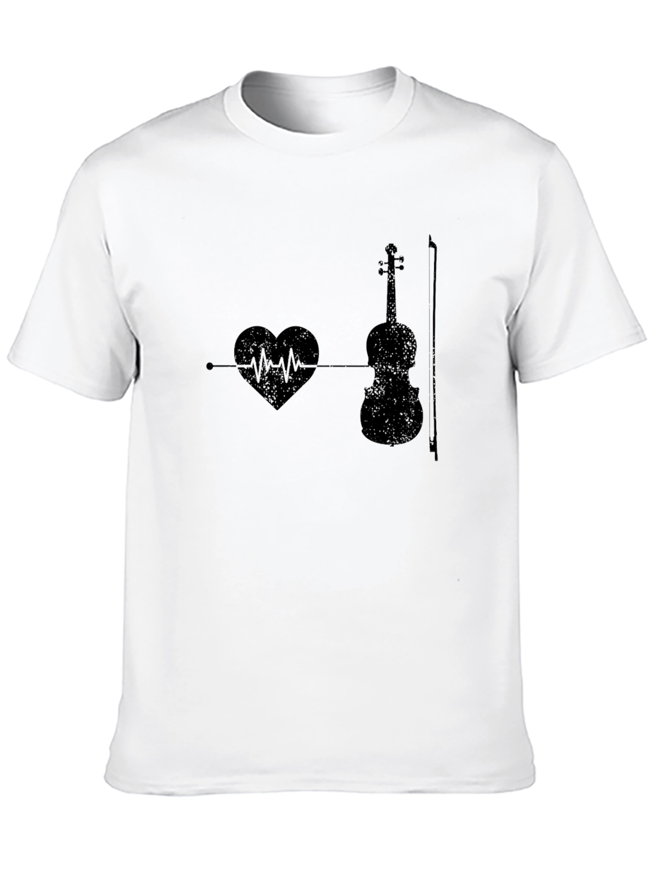Music Lover Tee: Heartbeat Violin Graphic T-Shirt