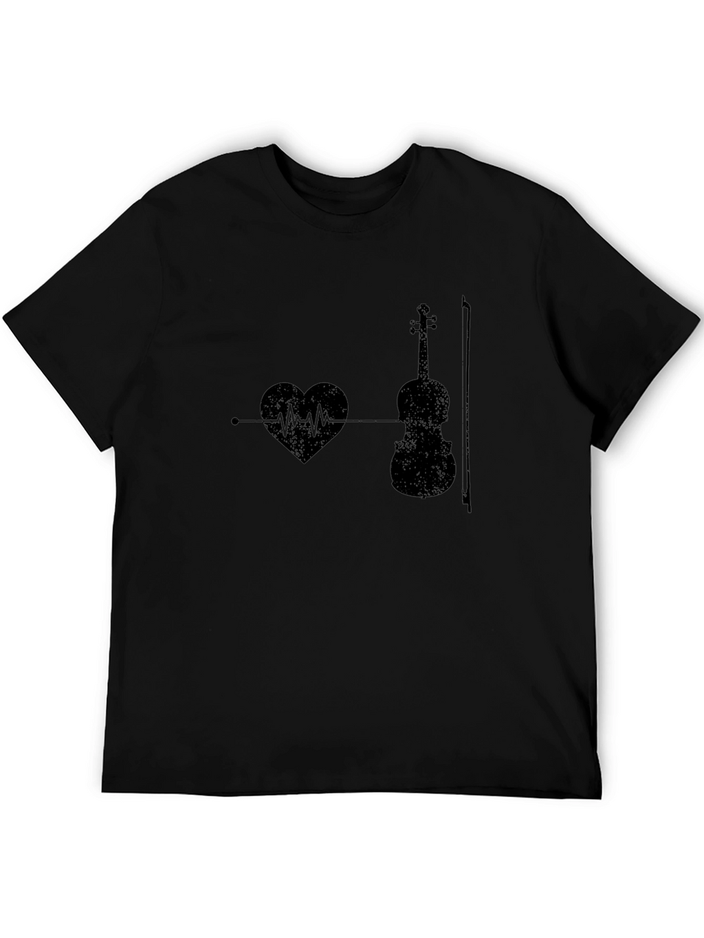 Music Lover Tee: Heartbeat Violin Graphic T-Shirt