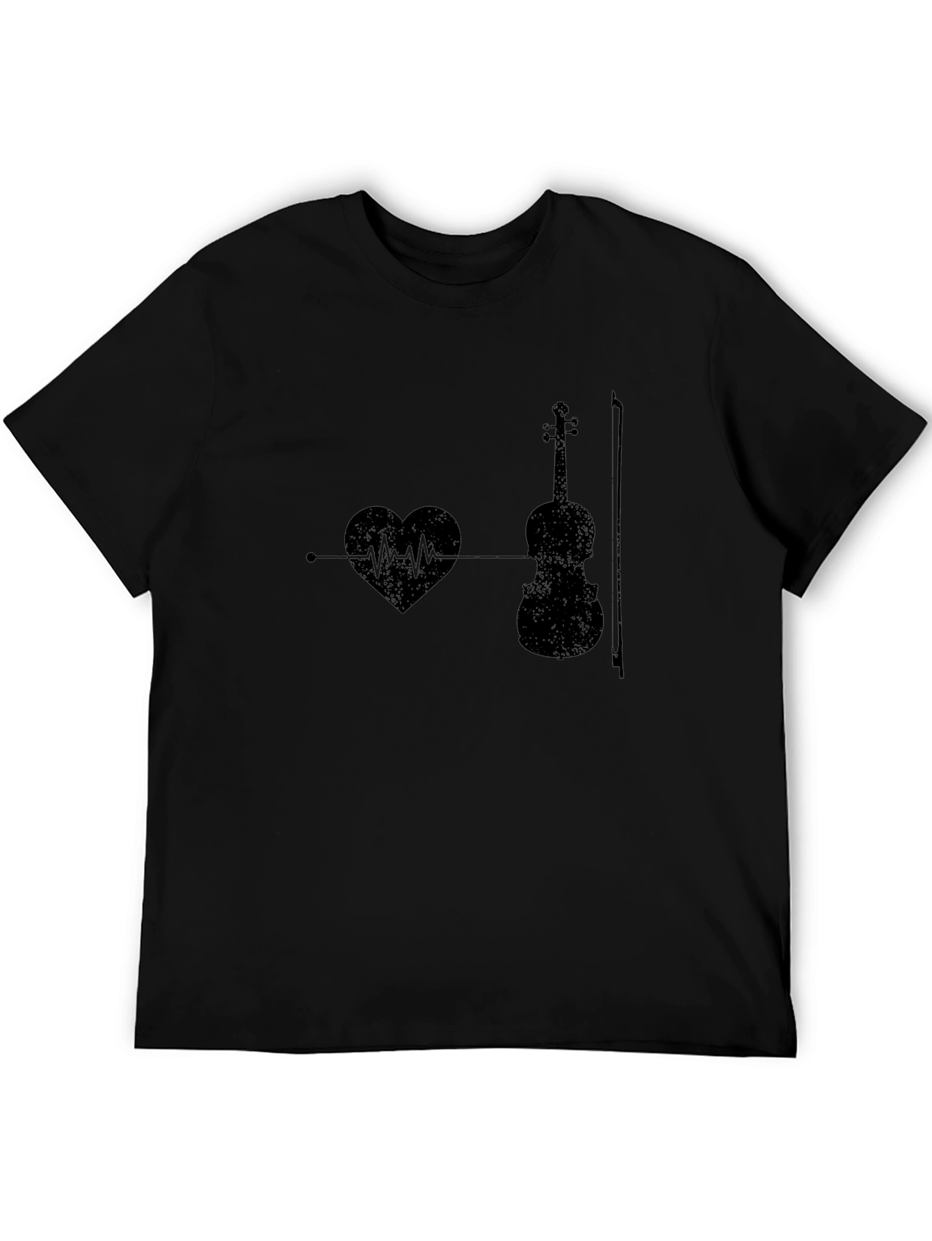Music Lover Tee: Heartbeat Violin Graphic T-Shirt
