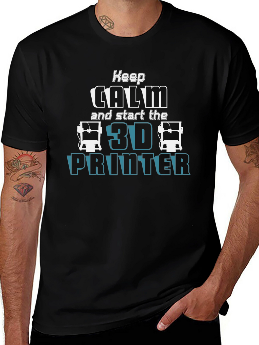 Keep Calm 3D Printer T-Shirt - Geeky Print