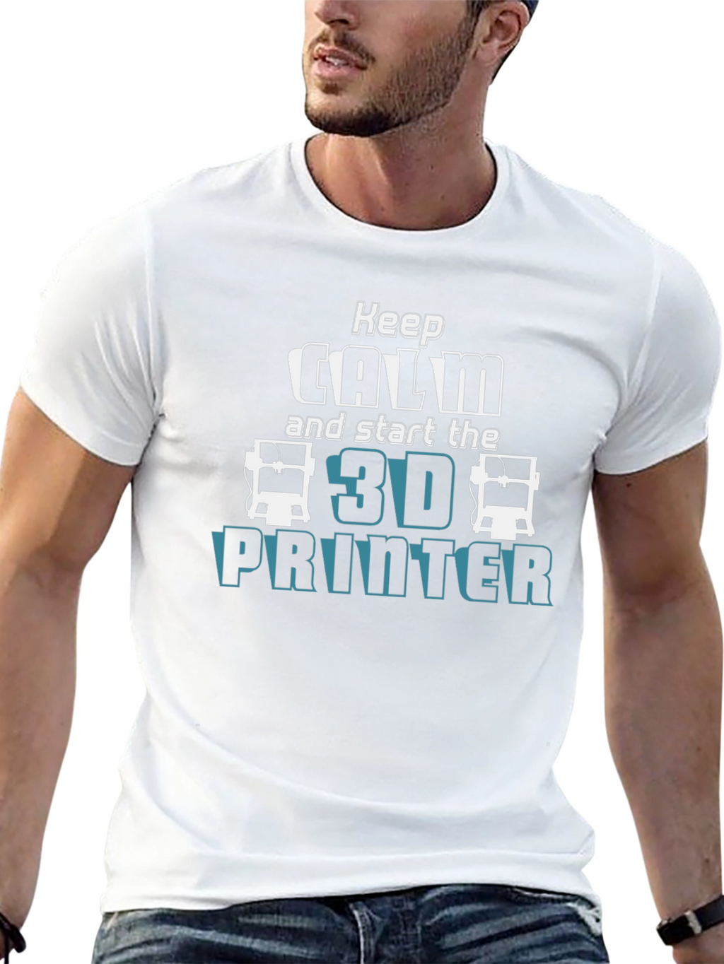 Keep Calm 3D Printer T-Shirt - Geeky Print