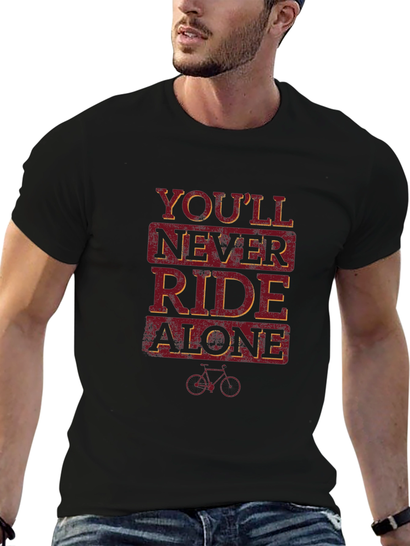 Youll Never Ride Alone Black Graphic Tee
