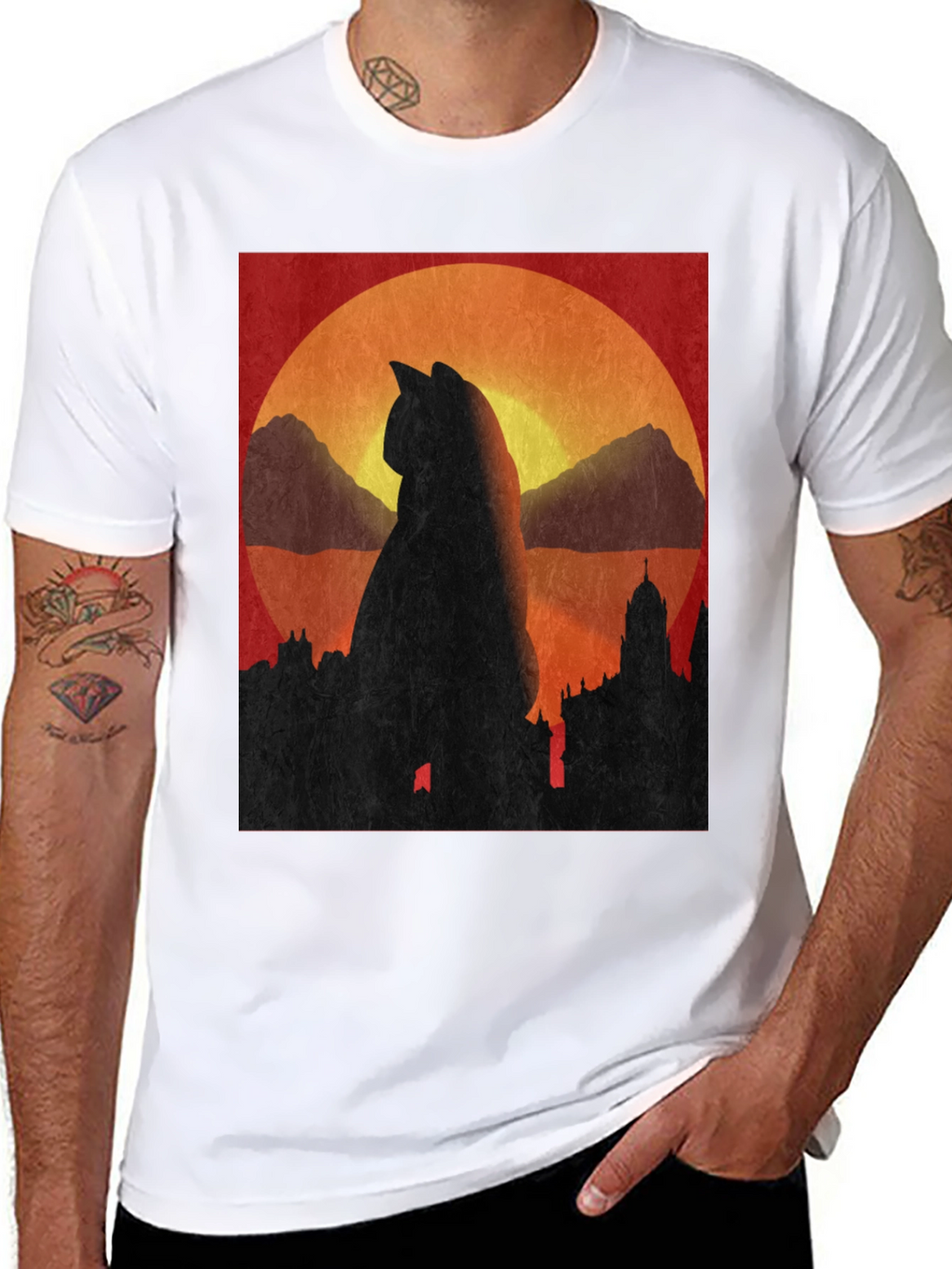 Cat Silhouette Sunset T-Shirt