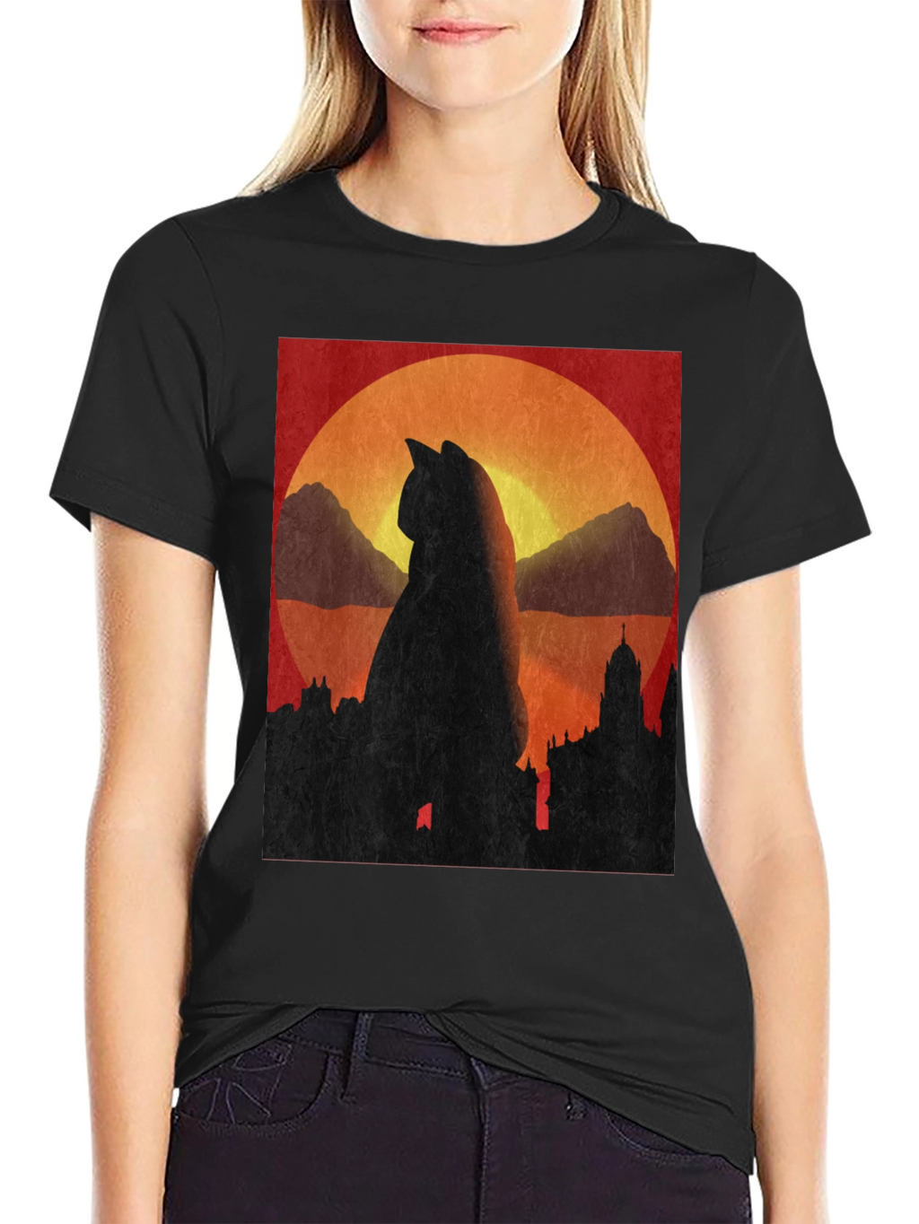 Cat Silhouette Sunset T-Shirt