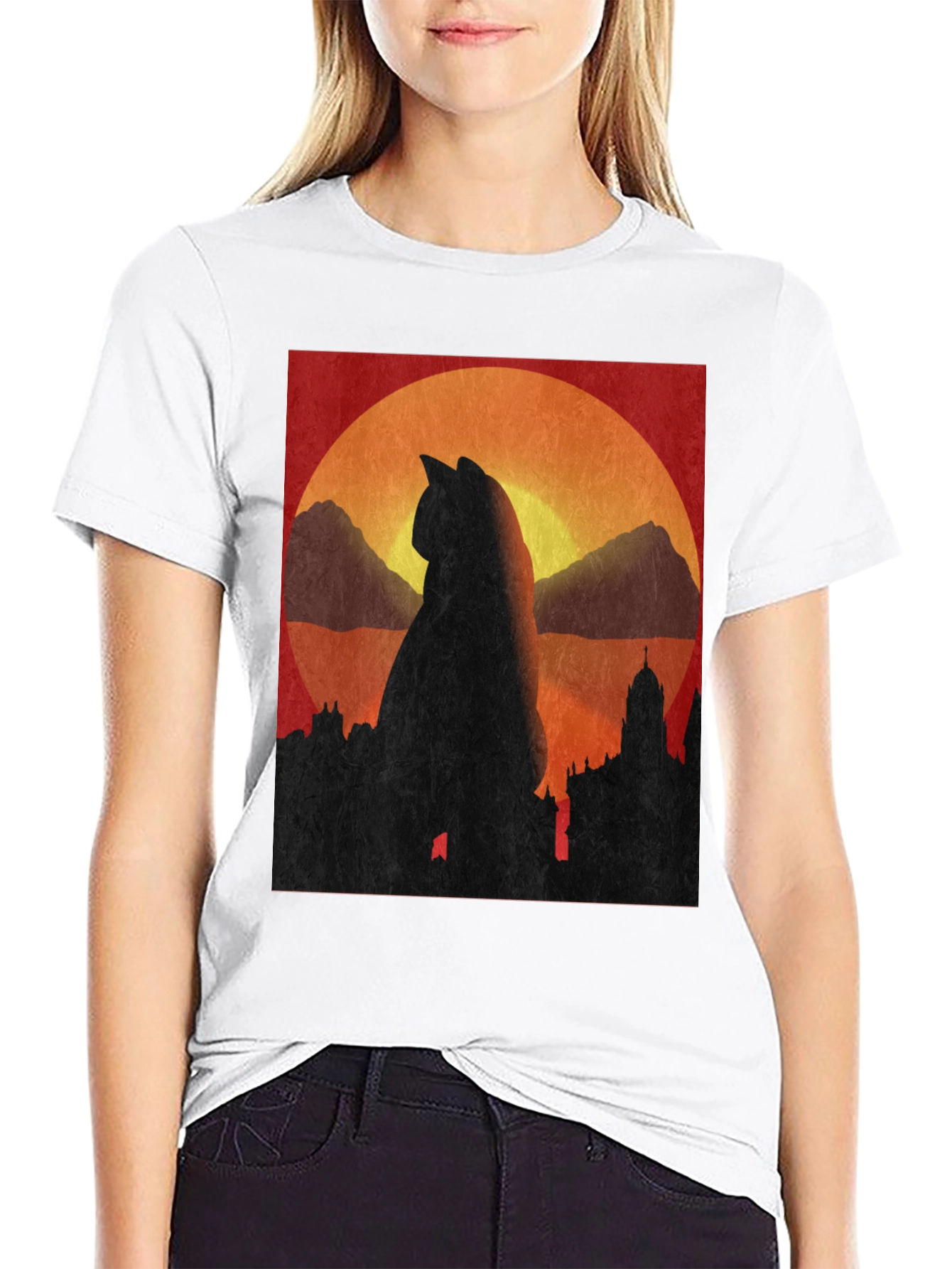 Cat Silhouette Sunset T-Shirt