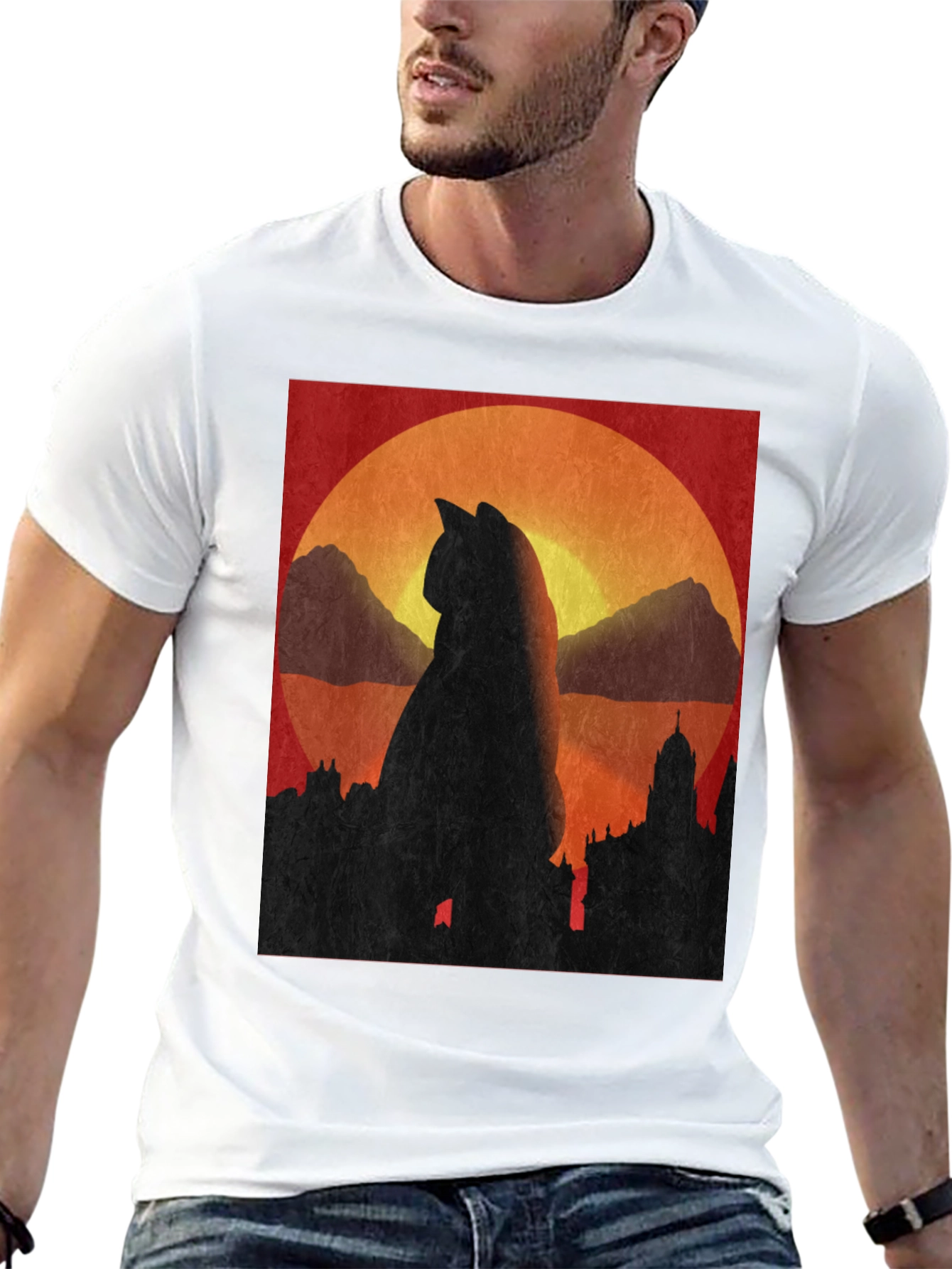 Cat Silhouette Sunset T-Shirt