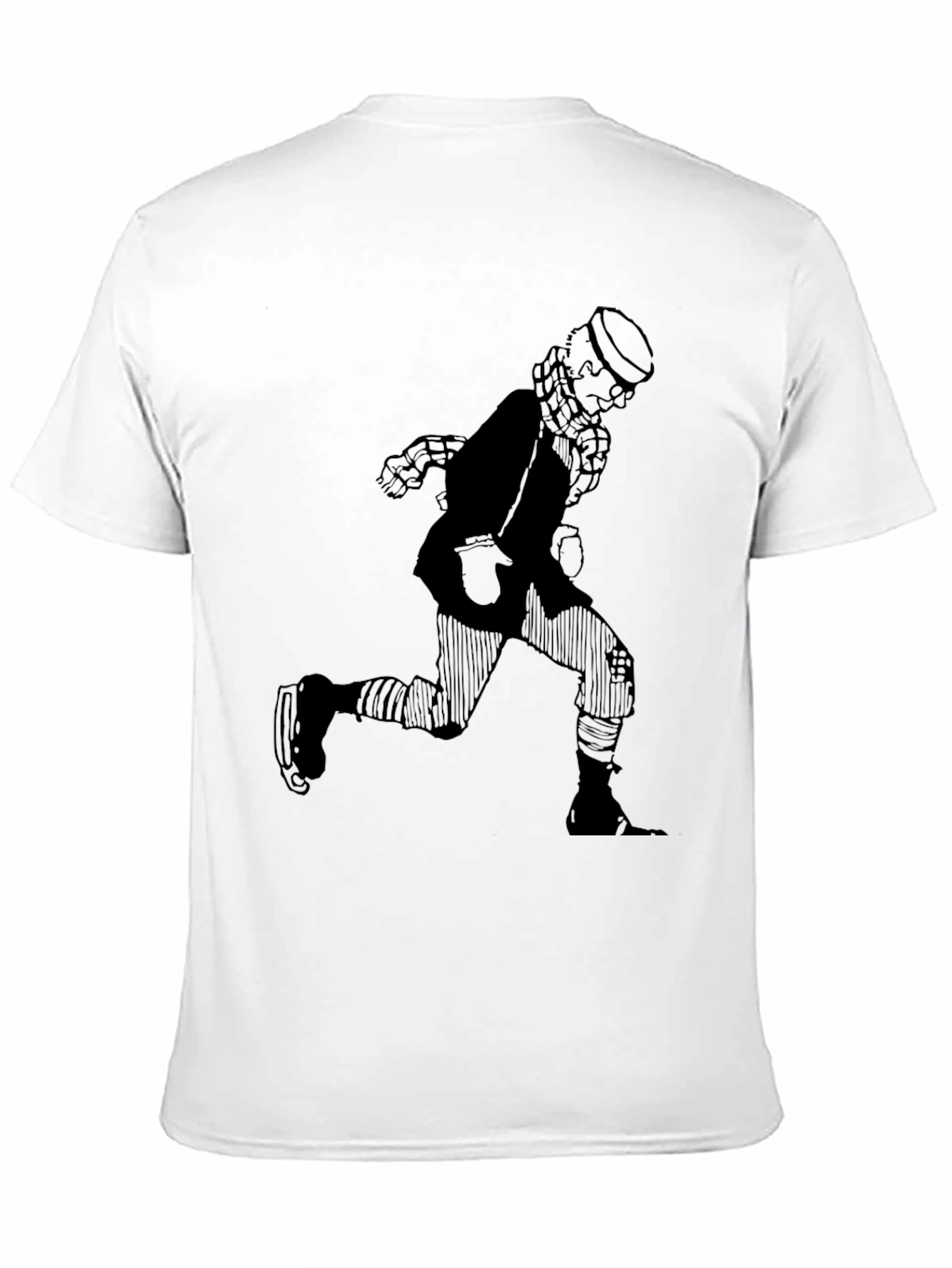 Retro Cartoon Skater T-Shirt - Black Graphic Tee