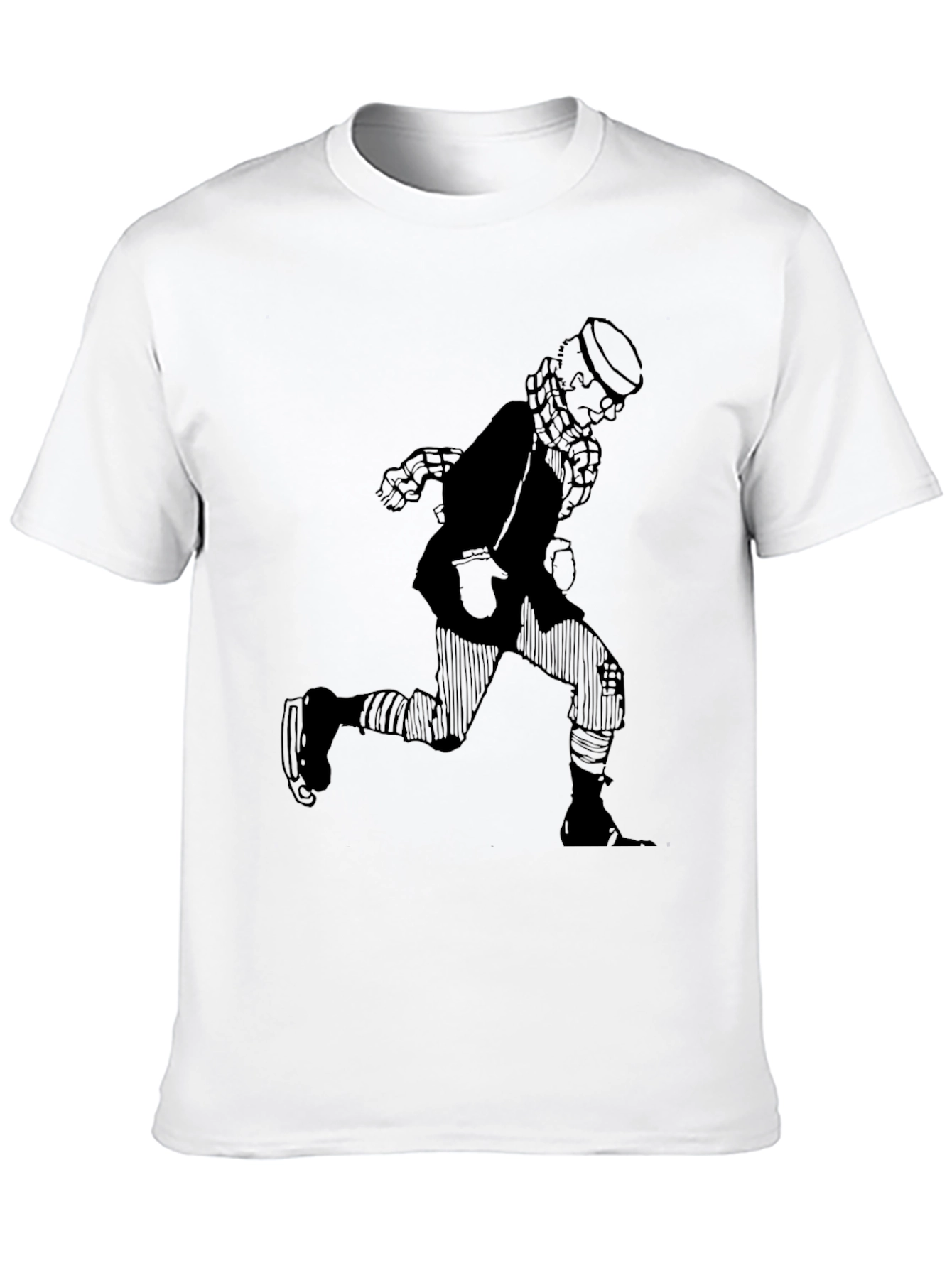 Retro Cartoon Skater T-Shirt - Black Graphic Tee