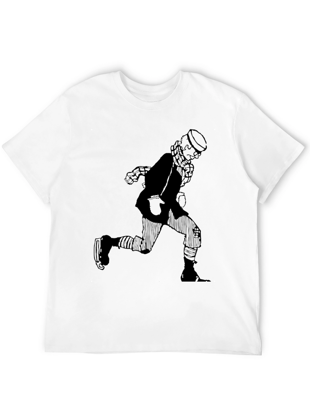 Retro Cartoon Skater T-Shirt - Black Graphic Tee