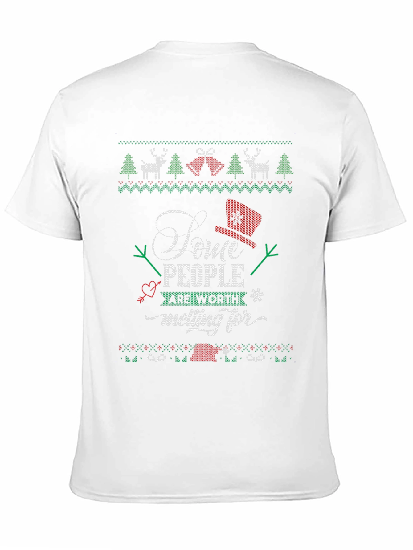 Christmas Sweater Style T-Shirt - Some People Worth Melting For