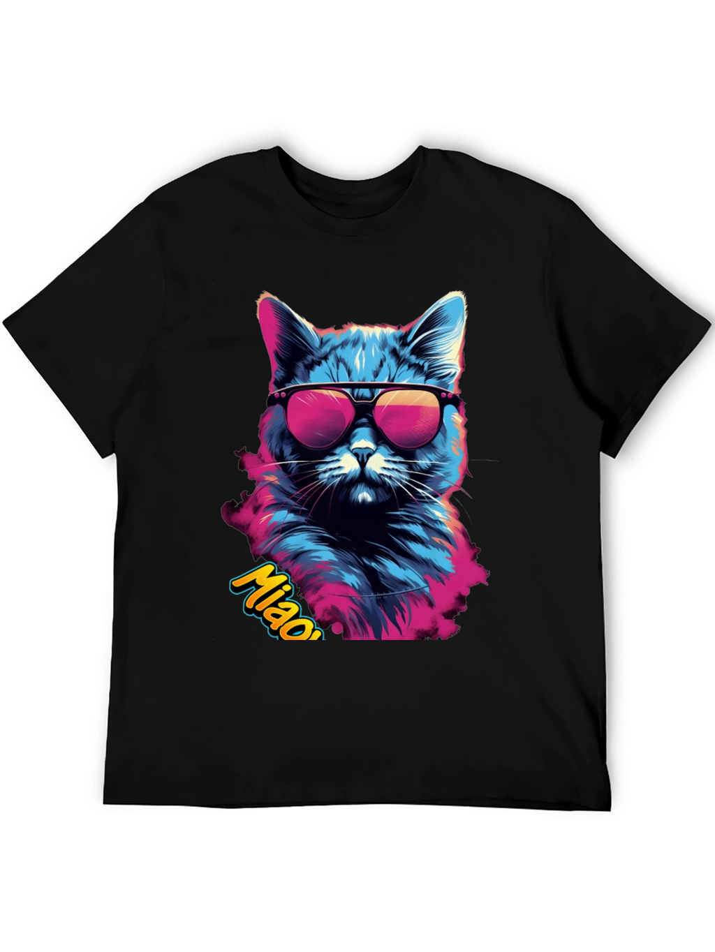 Cool Cat Graphic Tee - Mens Black T-Shirt