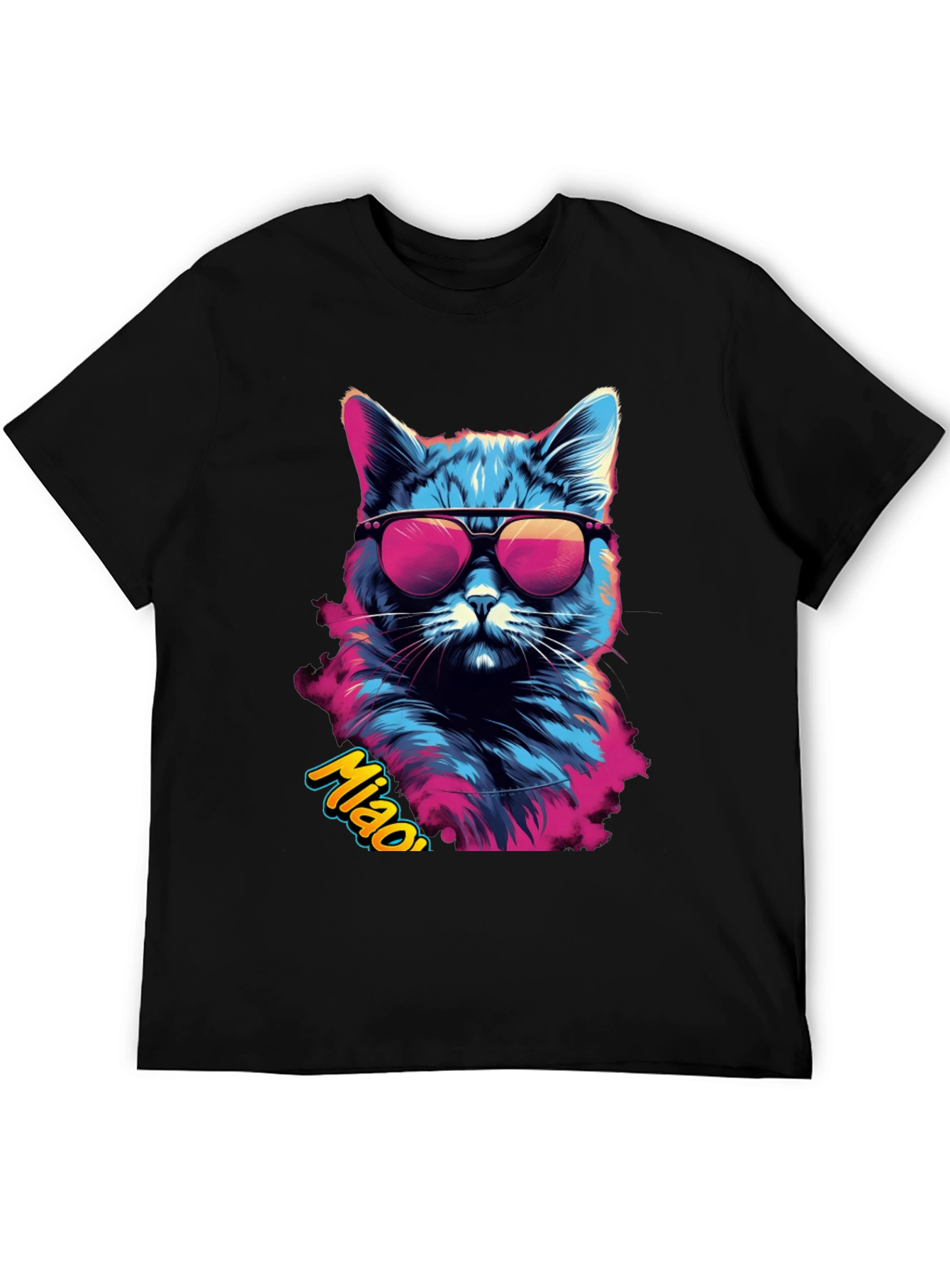 Cool Cat Graphic Tee - Mens Black T-Shirt