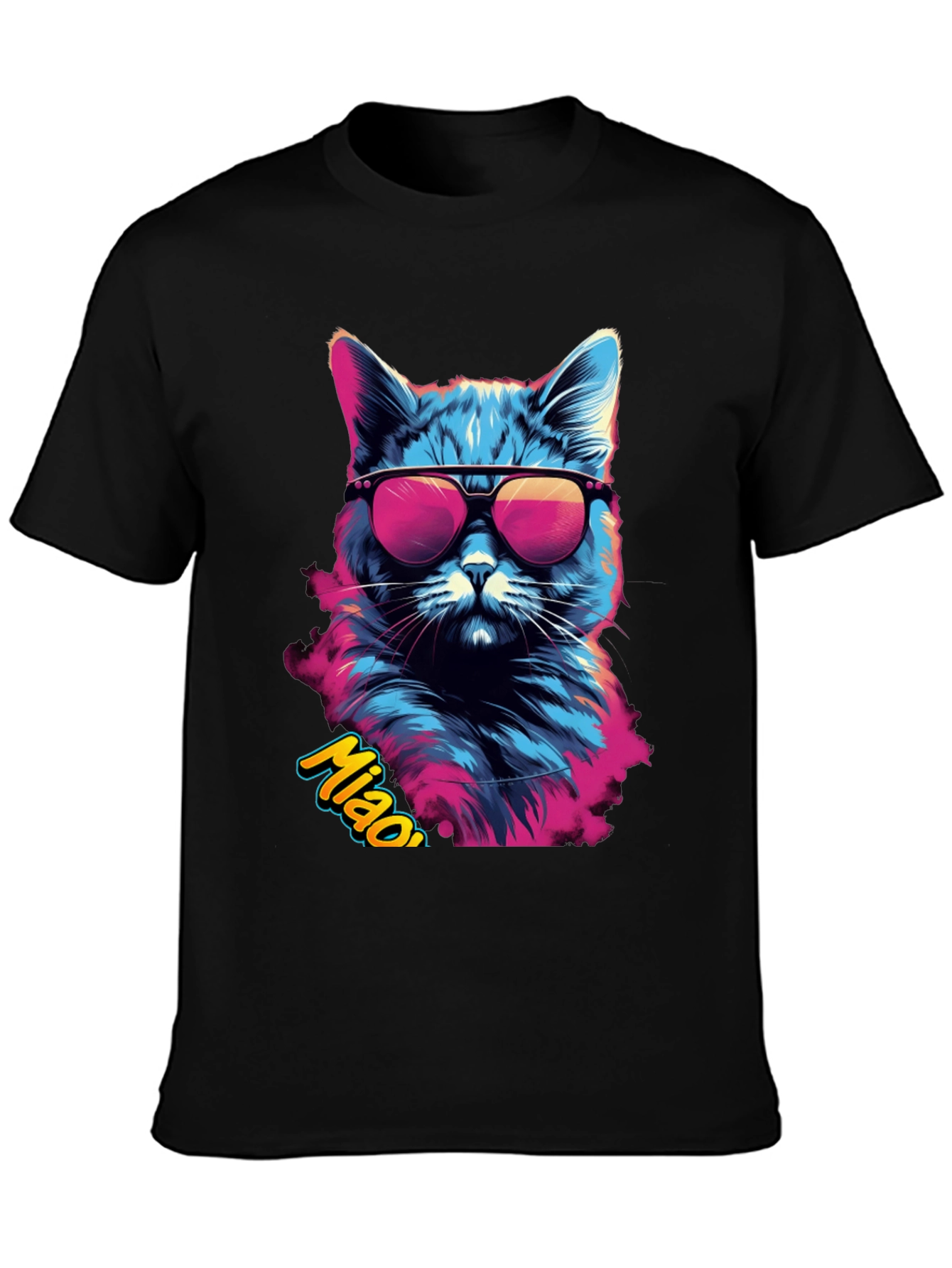 Cool Cat Graphic Tee - Mens Black T-Shirt
