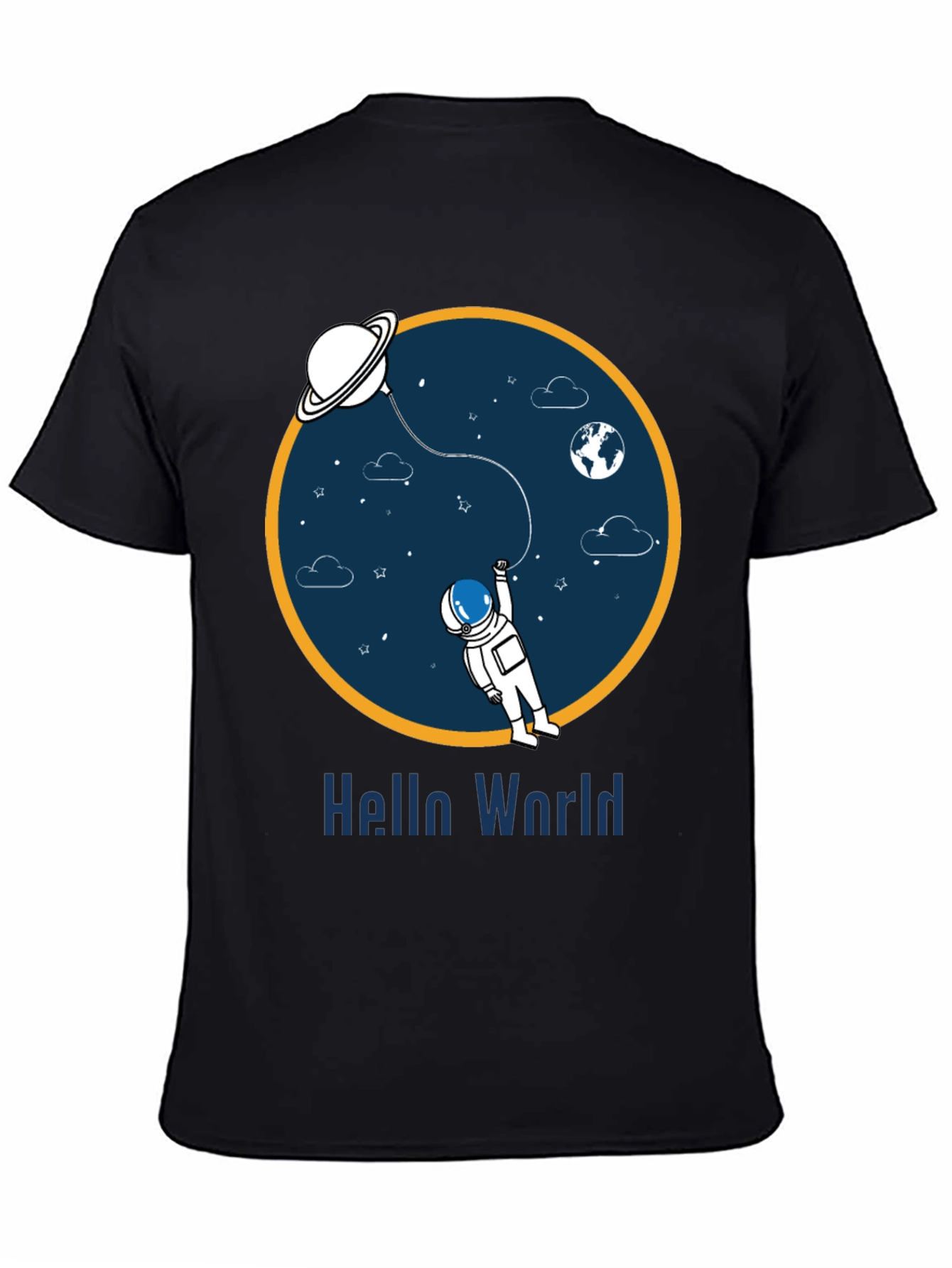 Astronaut Hello World Graphic T-Shirt