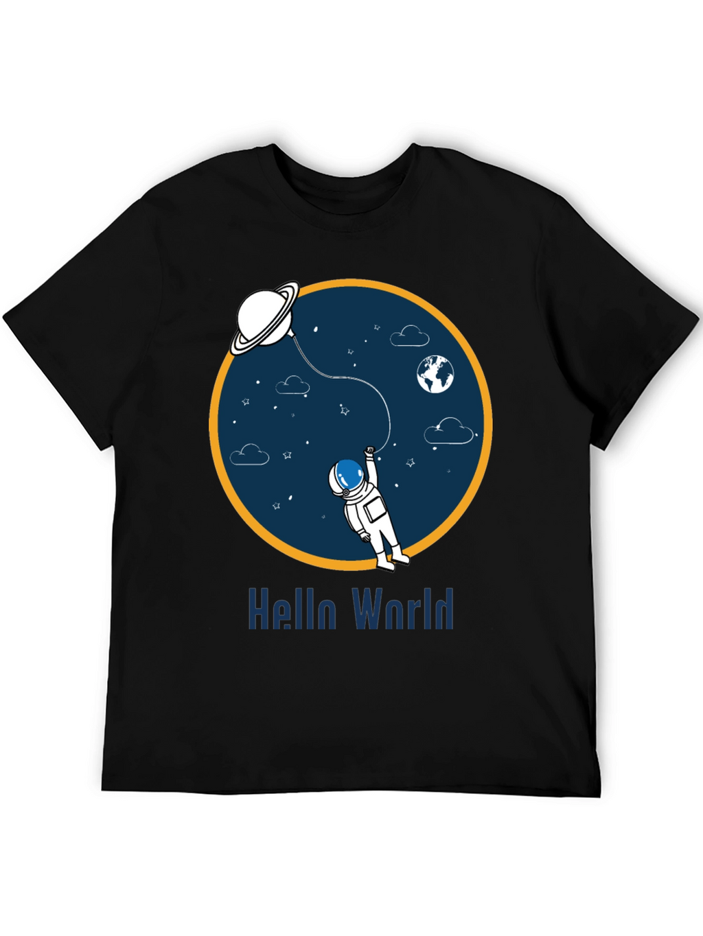 Astronaut Hello World Graphic T-Shirt