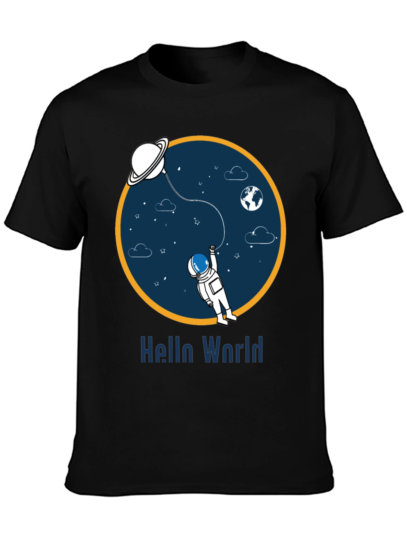Astronaut Hello World Graphic T-Shirt