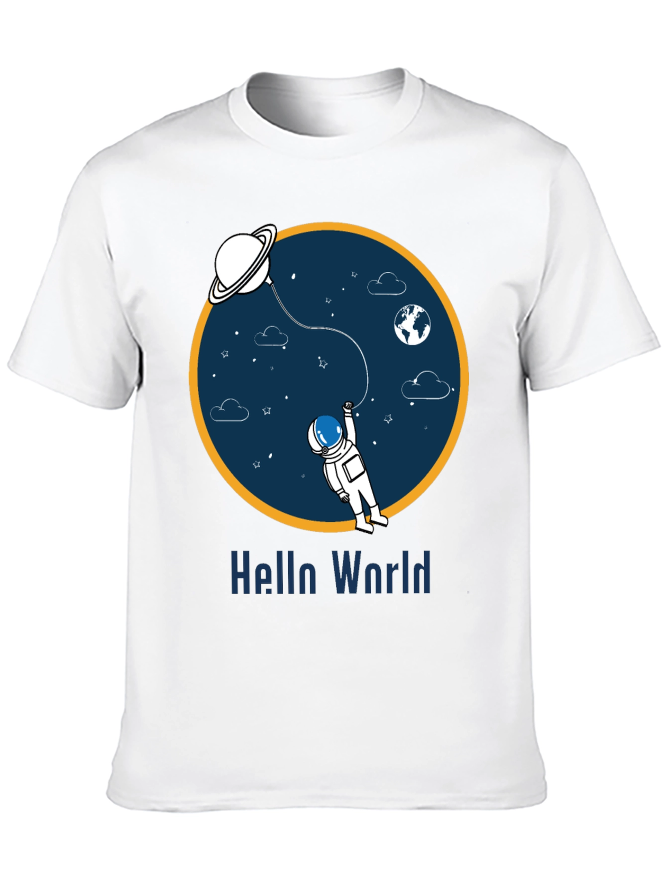 Astronaut Hello World Graphic T-Shirt