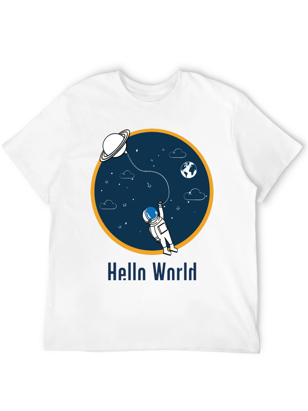 Astronaut Hello World Graphic T-Shirt