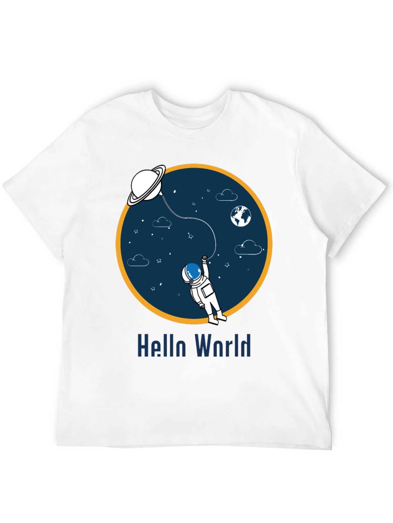 Astronaut Hello World Graphic T-Shirt