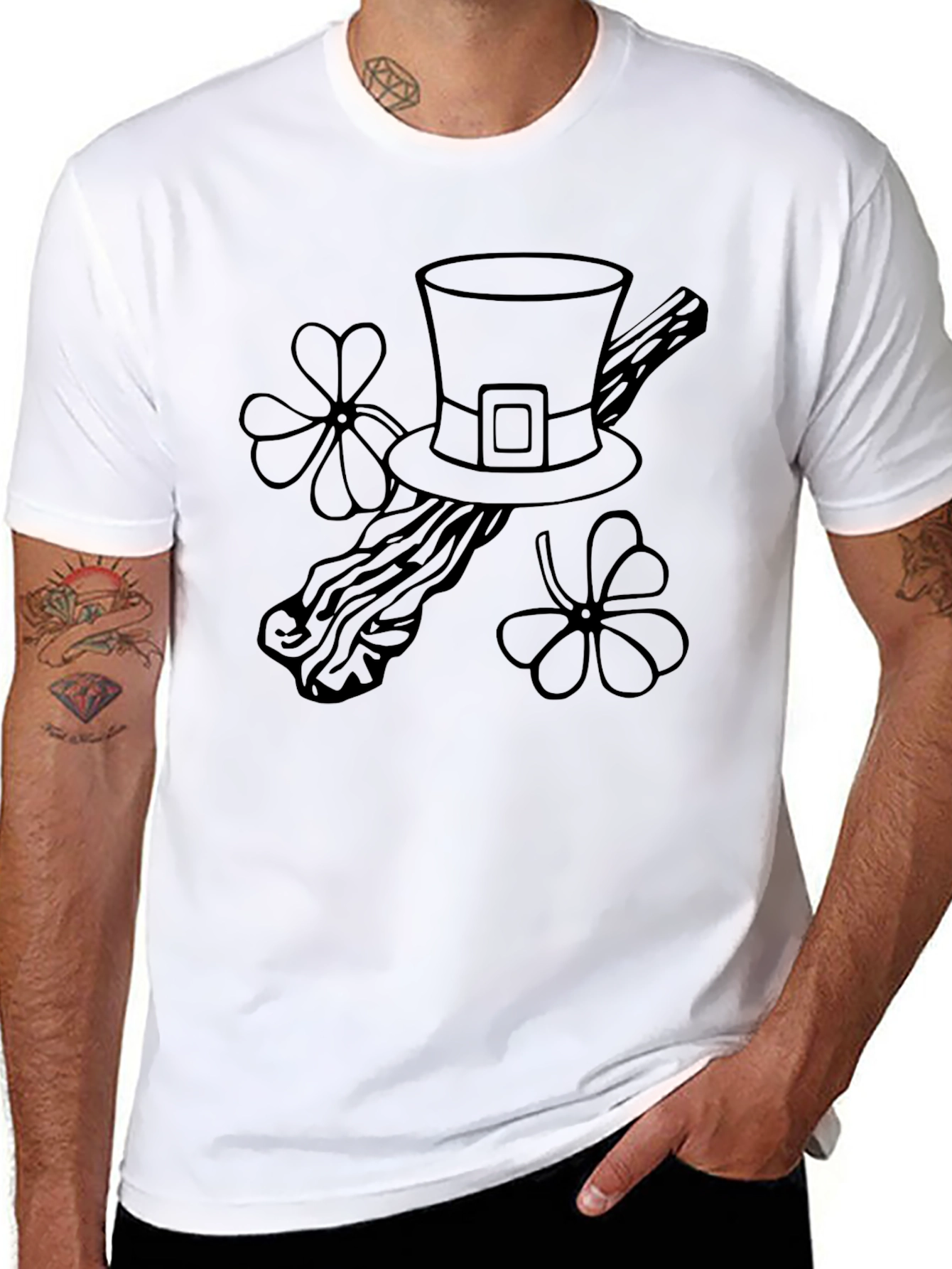 St. Patricks Day Hat & Clover Tee
