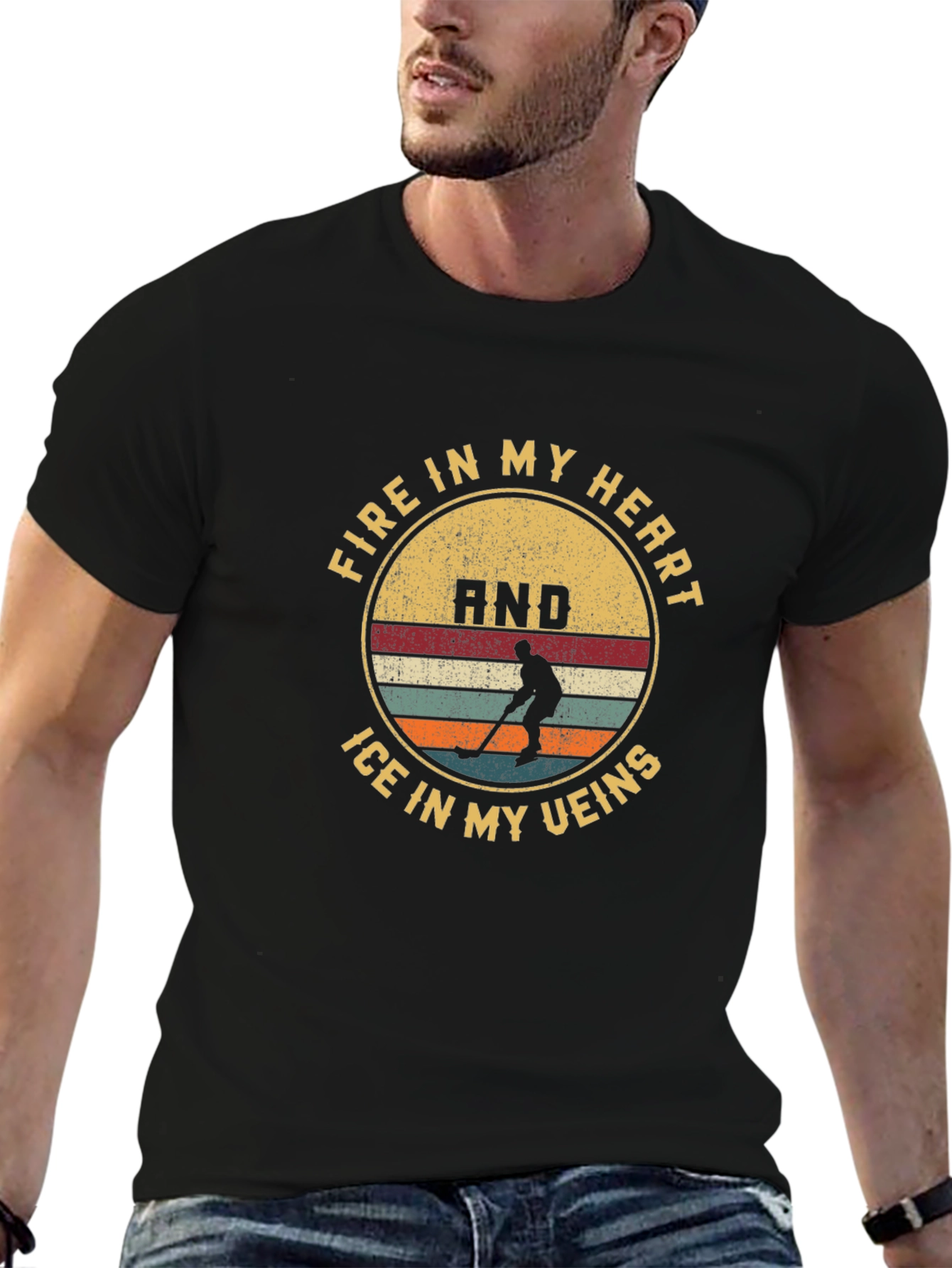 Hockey Fire and Ice Graphic Tee