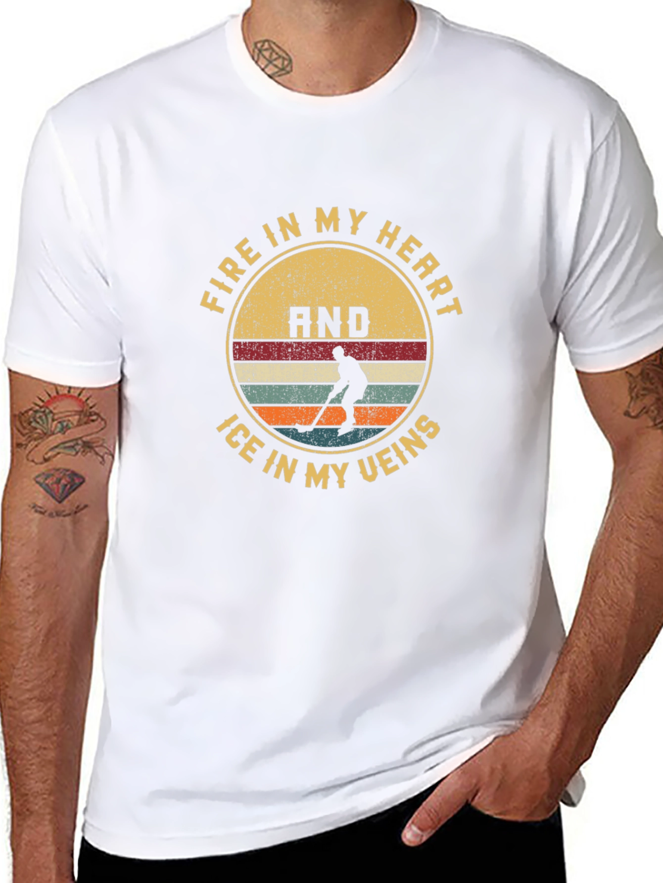 Hockey Fire and Ice Graphic Tee