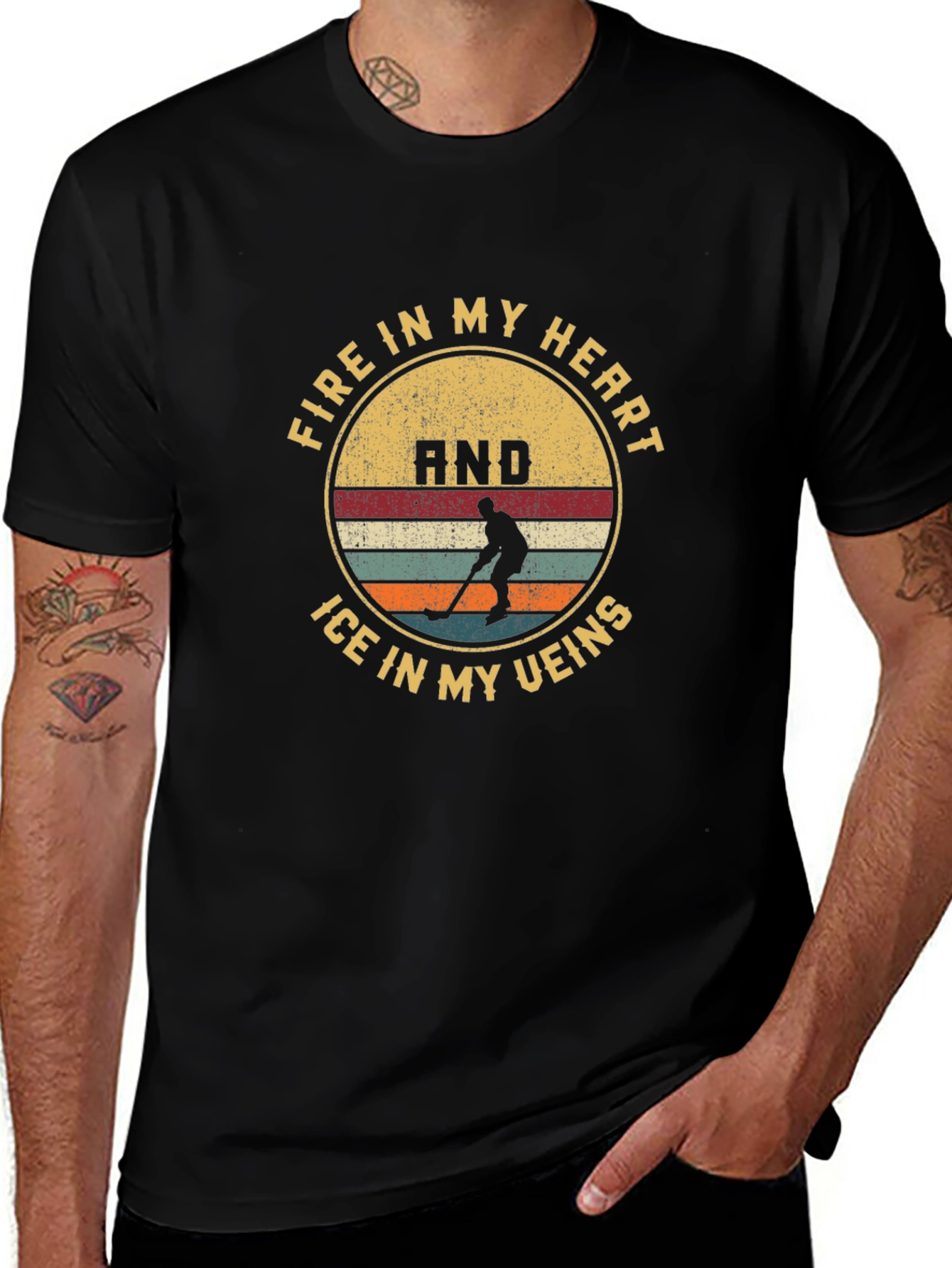 Hockey Fire and Ice Graphic Tee