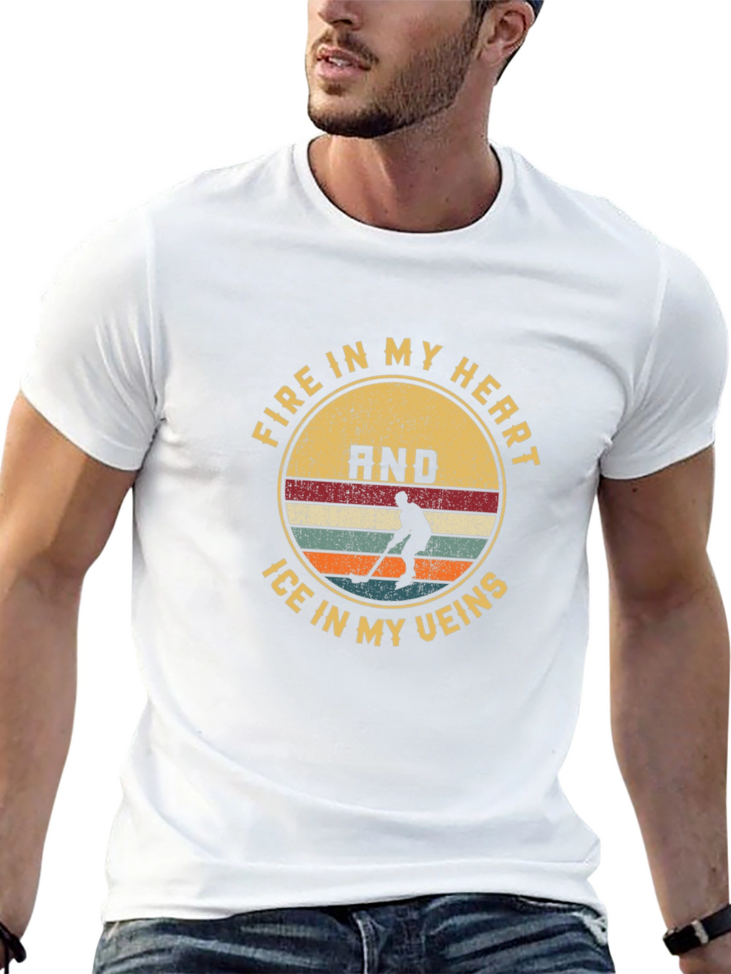 Hockey Fire and Ice Graphic Tee