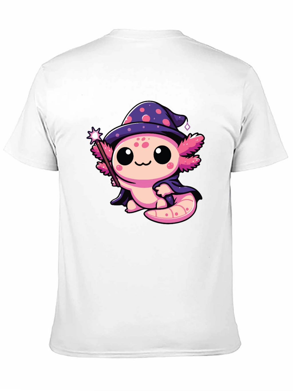 Cute Wizard Axolotl Black T-Shirt