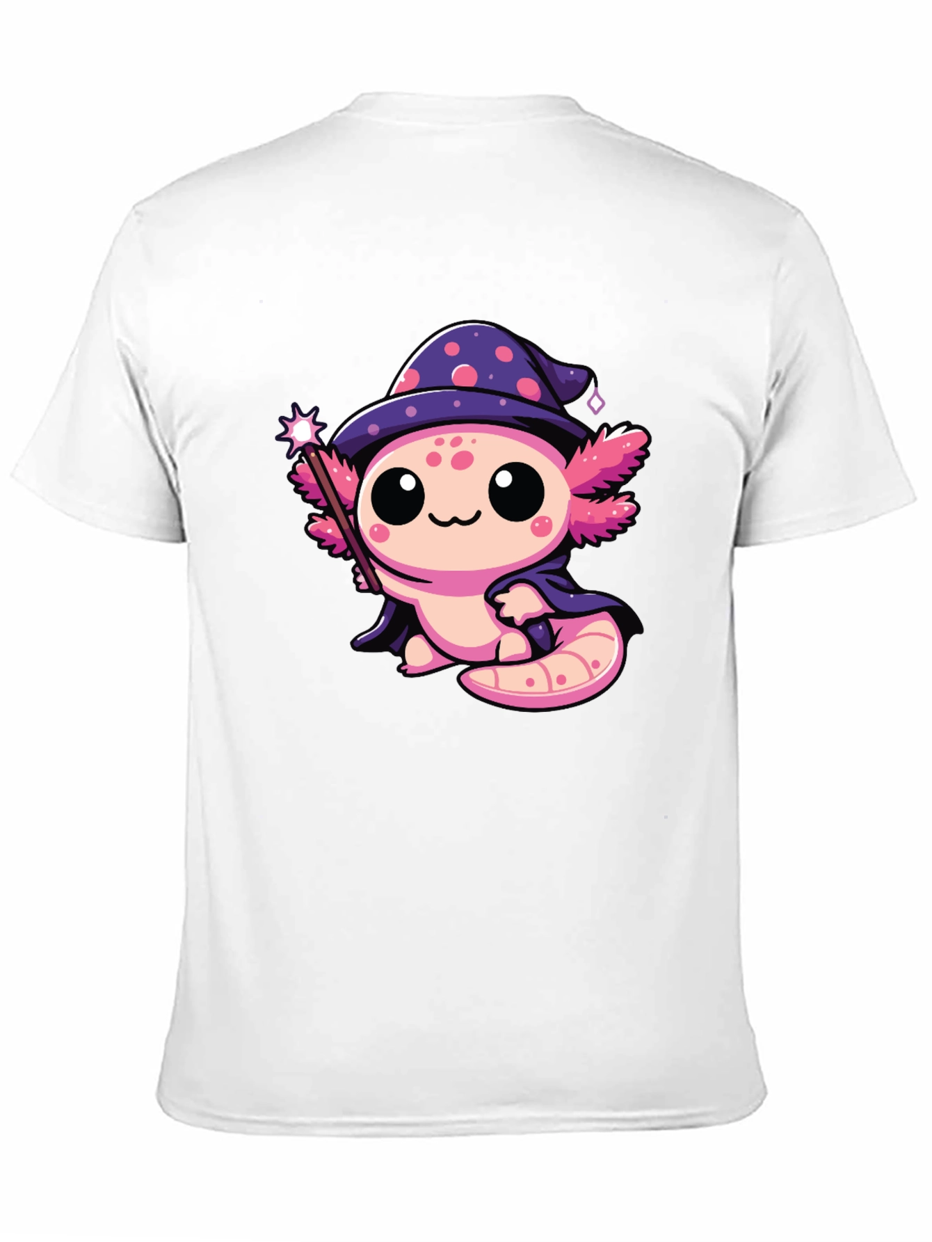 Cute Wizard Axolotl Black T-Shirt
