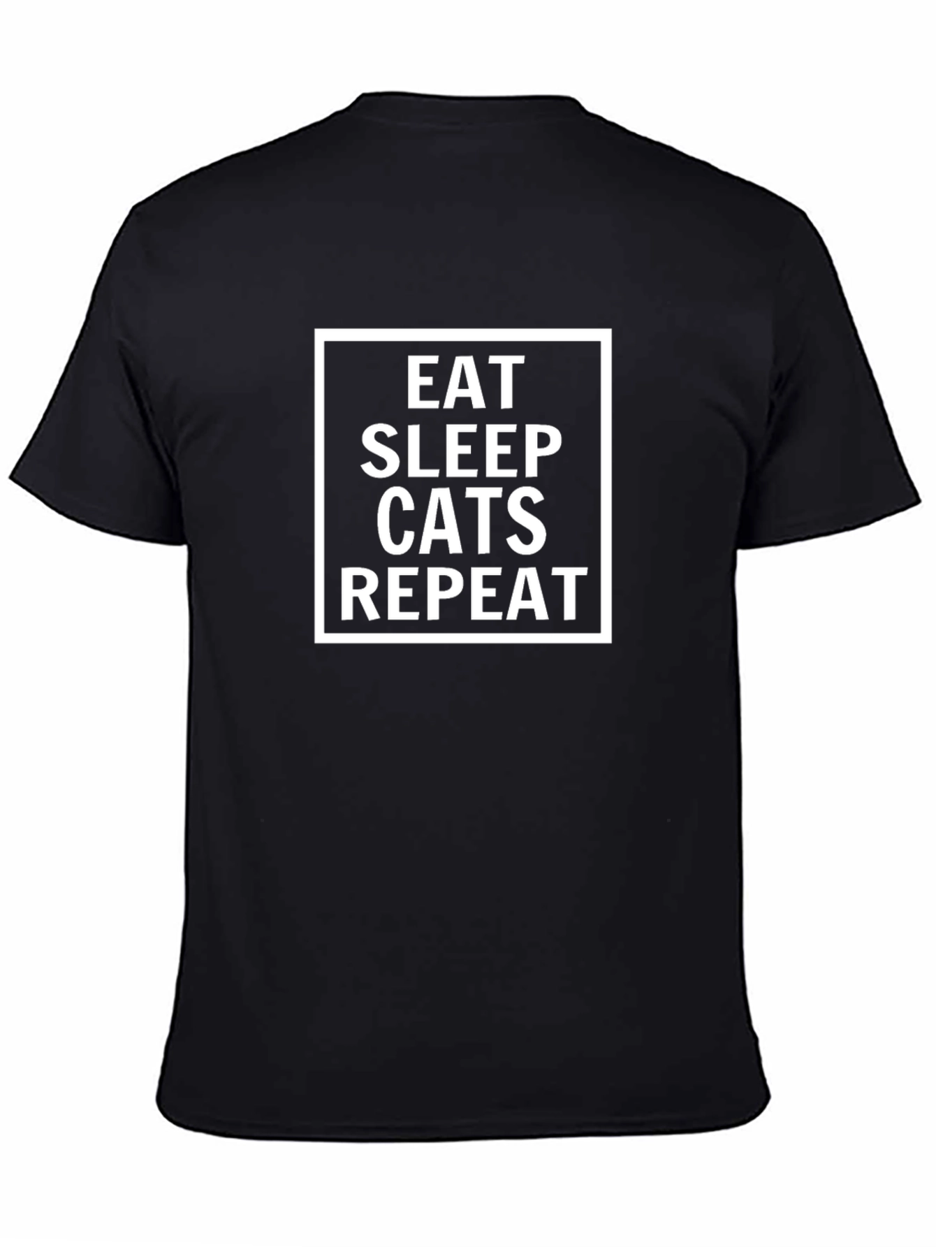 Eat Sleep Cats Repeat Black T-Shirt