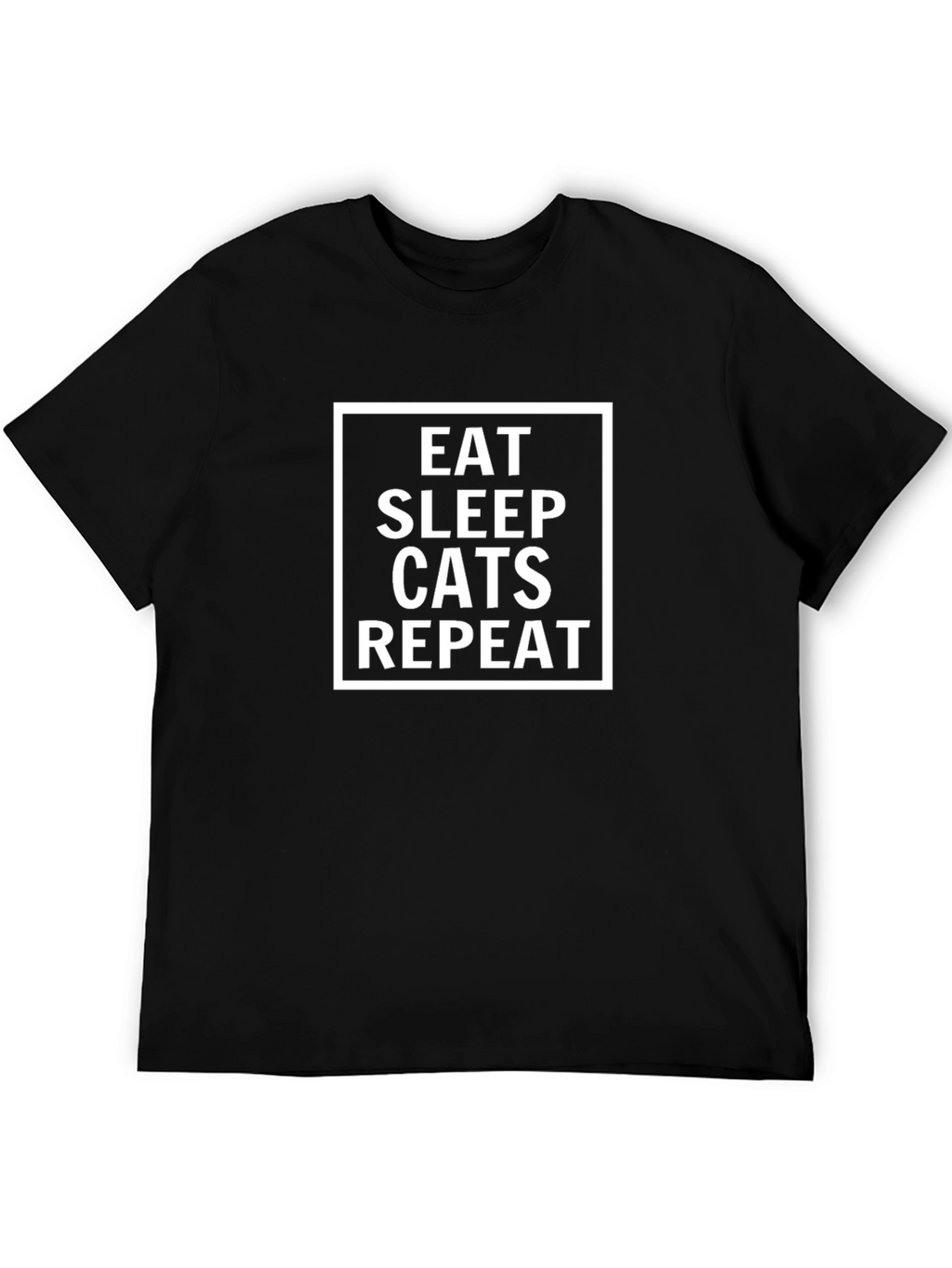 Eat Sleep Cats Repeat Black T-Shirt
