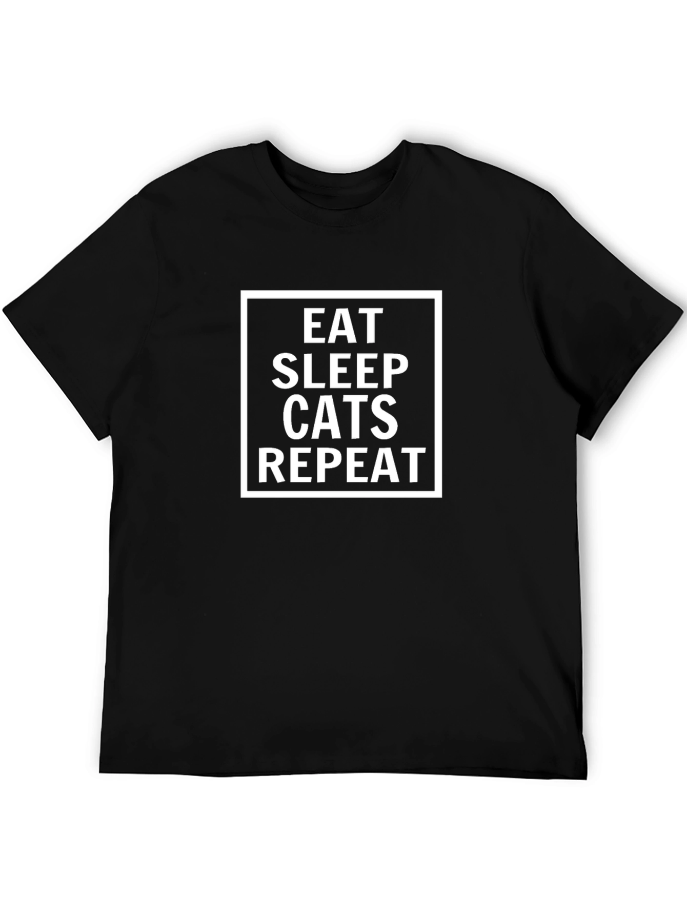 Eat Sleep Cats Repeat Black T-Shirt