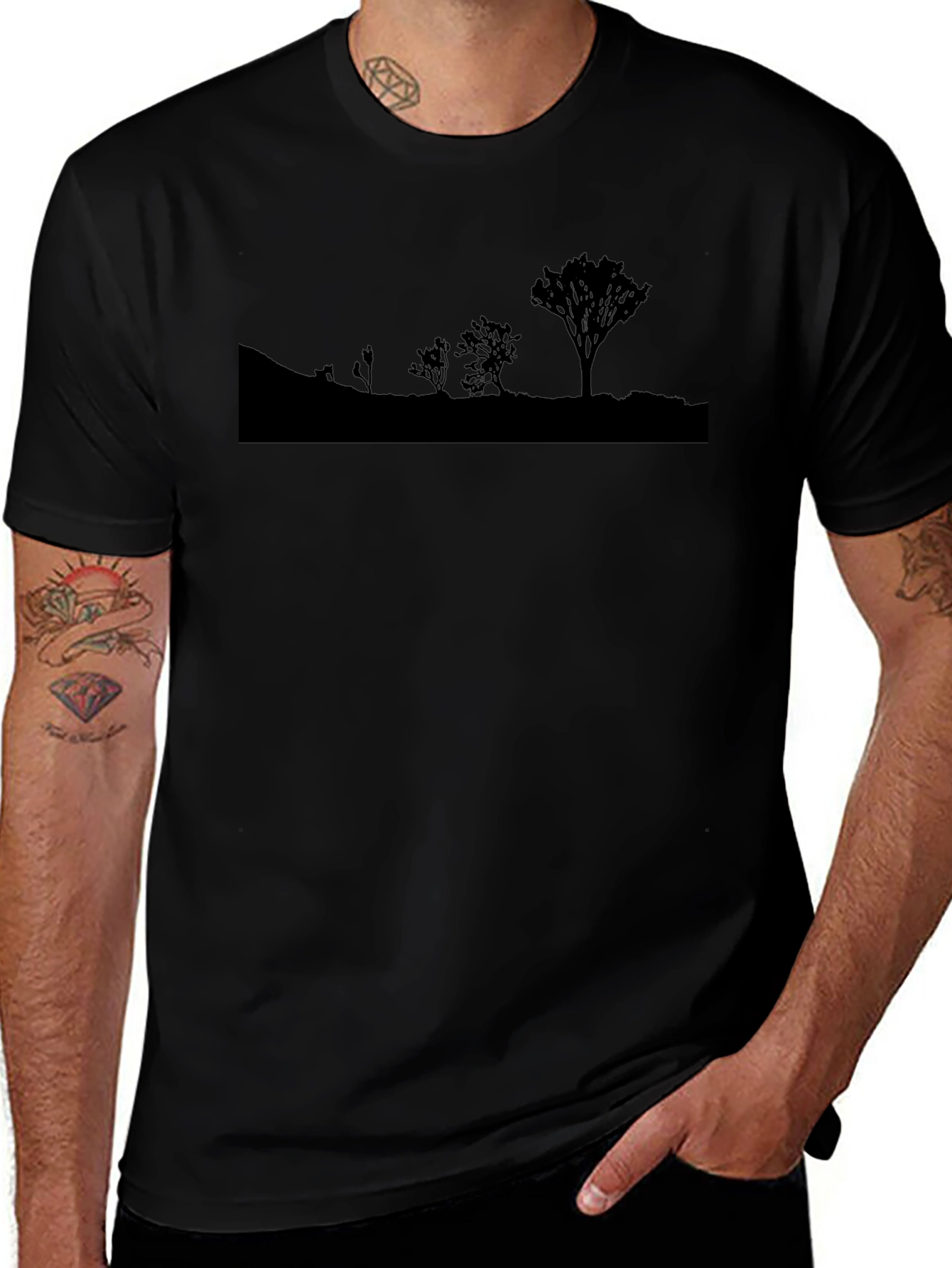Nature Scene Silhouette Graphic Tee - Soft Cotton Blend