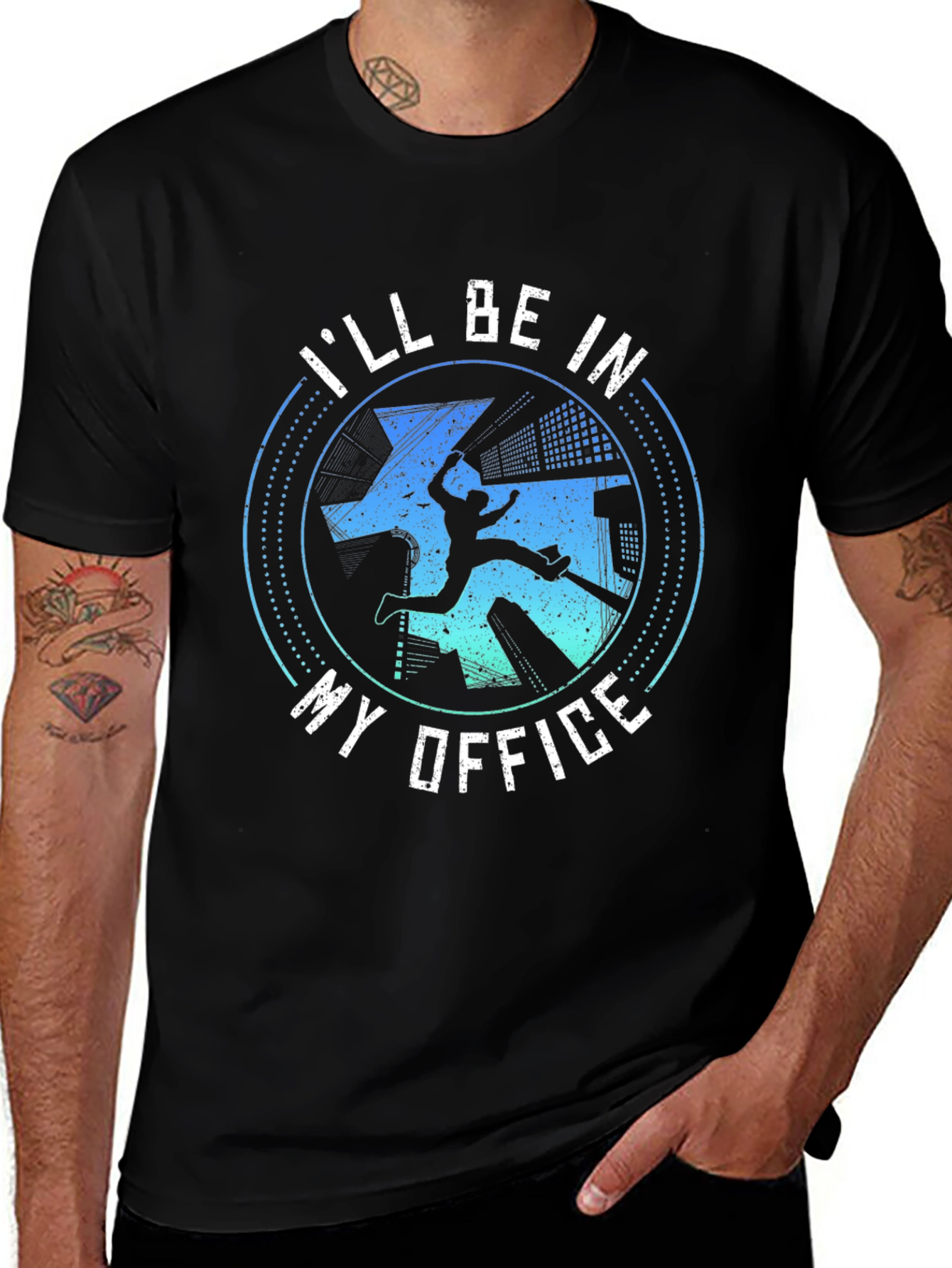 Parkour Office T-Shirt Urban Gym Workout Tee