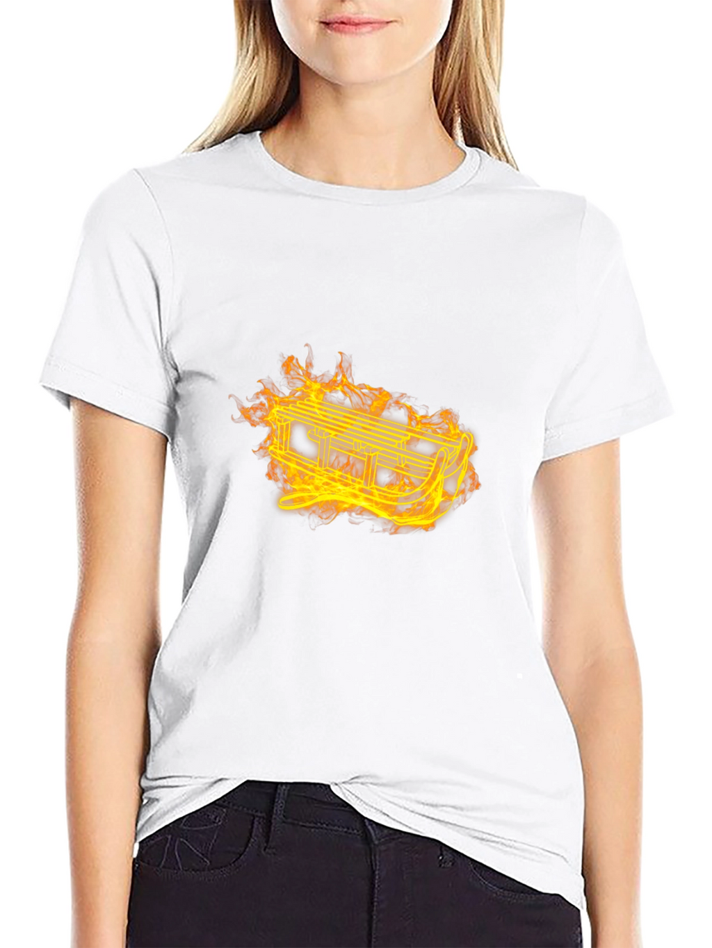 Flaming Sled Graphic T-Shirt