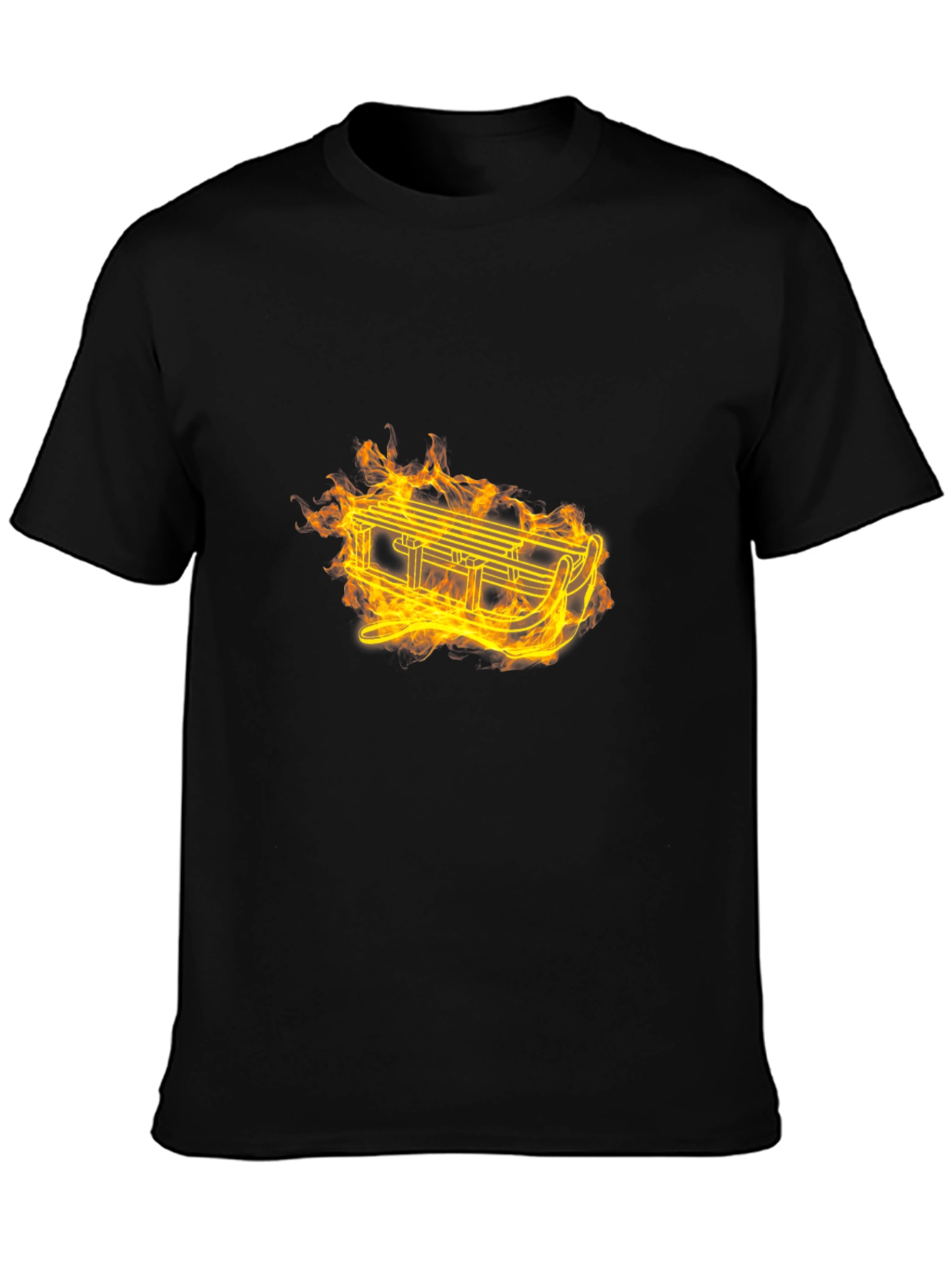 Flaming Sled Graphic T-Shirt