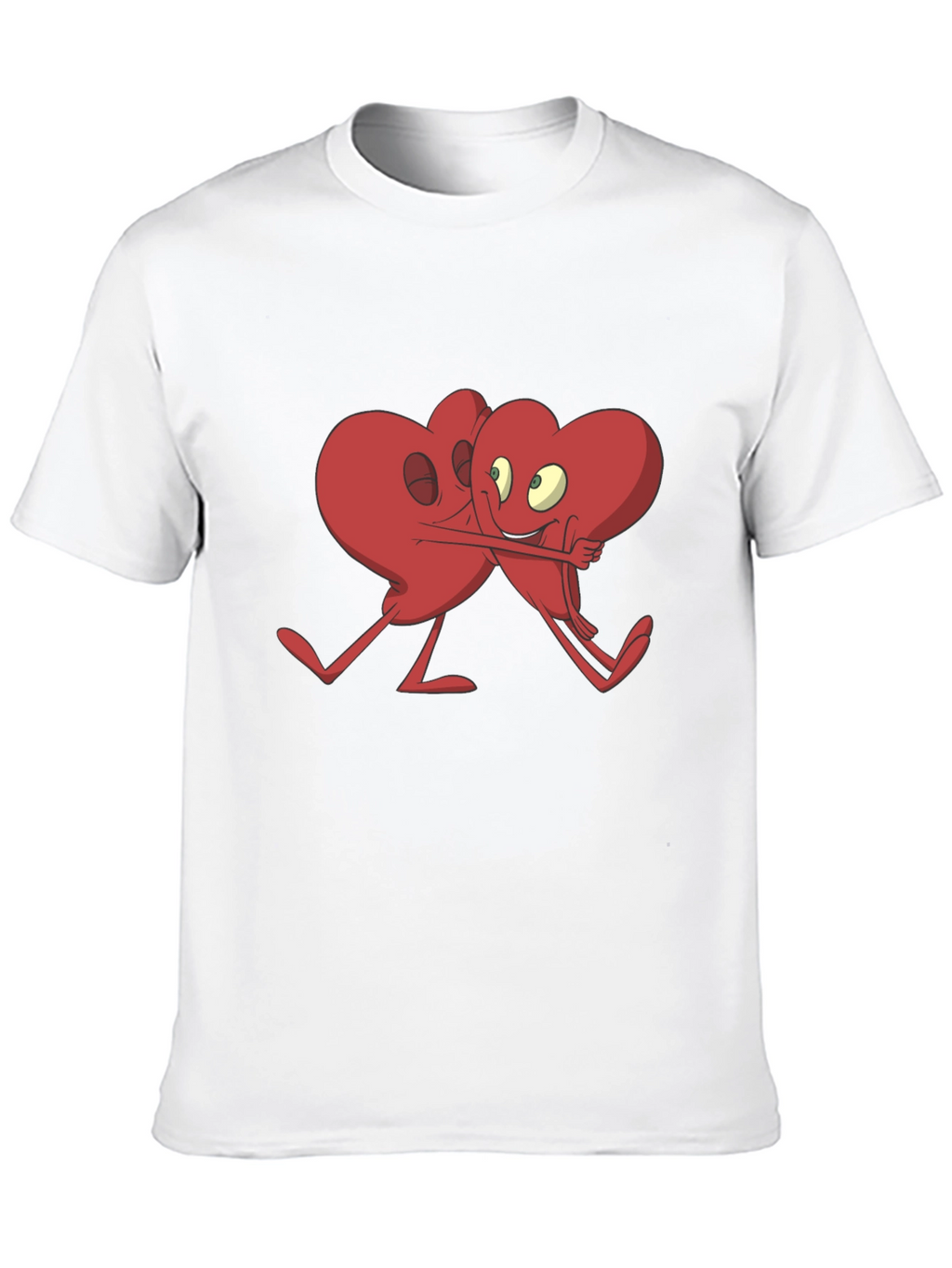 Heart Hug Graphic T-Shirt - Black Cotton Blend