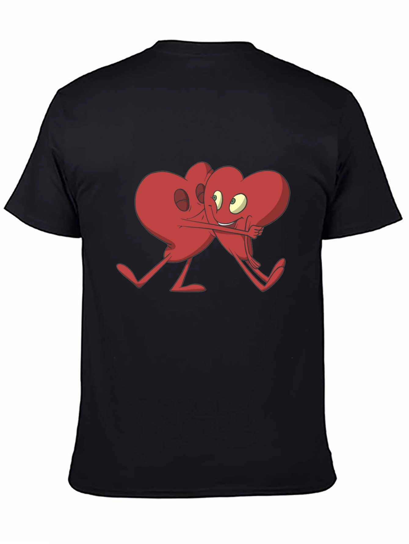 Heart Hug Graphic T-Shirt - Black Cotton Blend