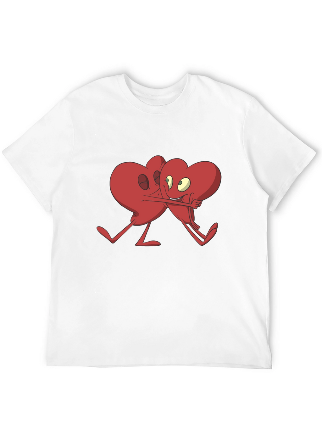 Heart Hug Graphic T-Shirt - Black Cotton Blend